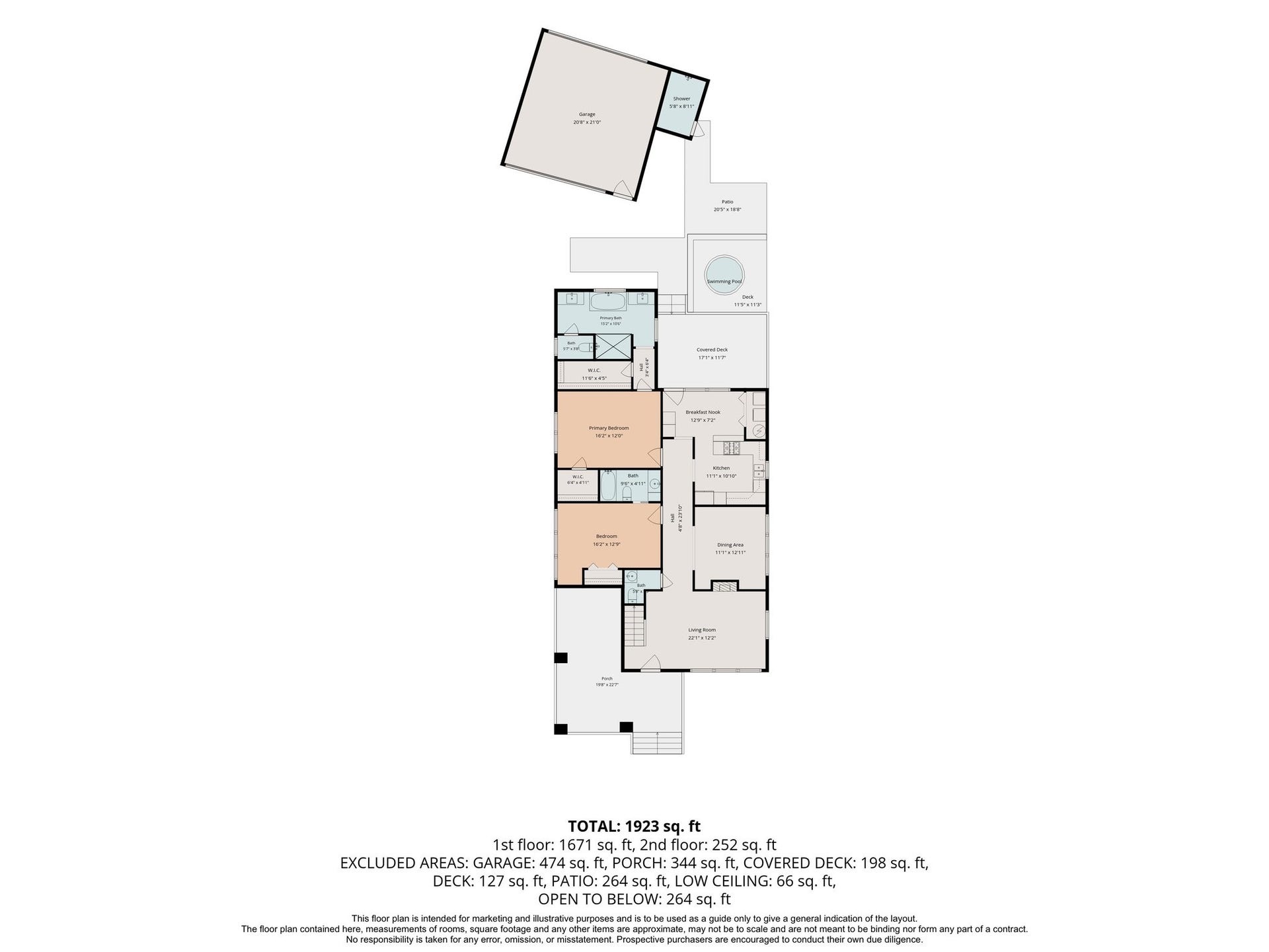 1635 Harvard Street, Houston, TX 77008 1st floor plan (Buyer responsible to confirm all measurements).