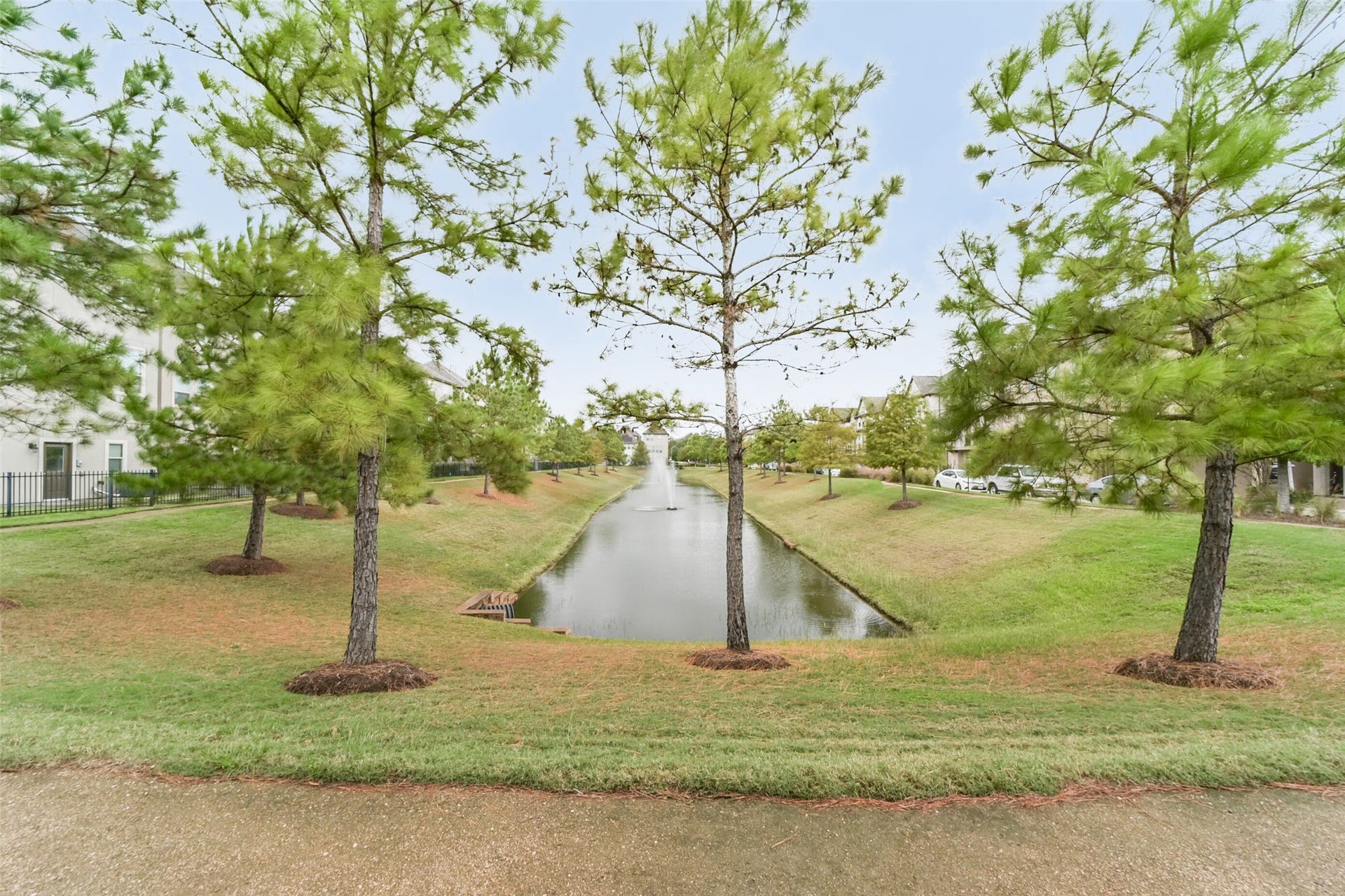 1517 Miles Oaks Place, Houston, TX 77043 Pond view from backyard