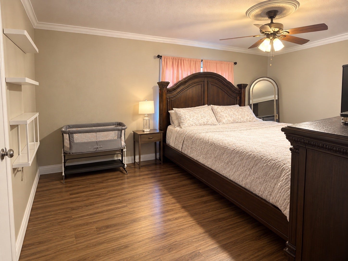 Primary Bedroom-Digitally enhanced to remove personal items and decor.