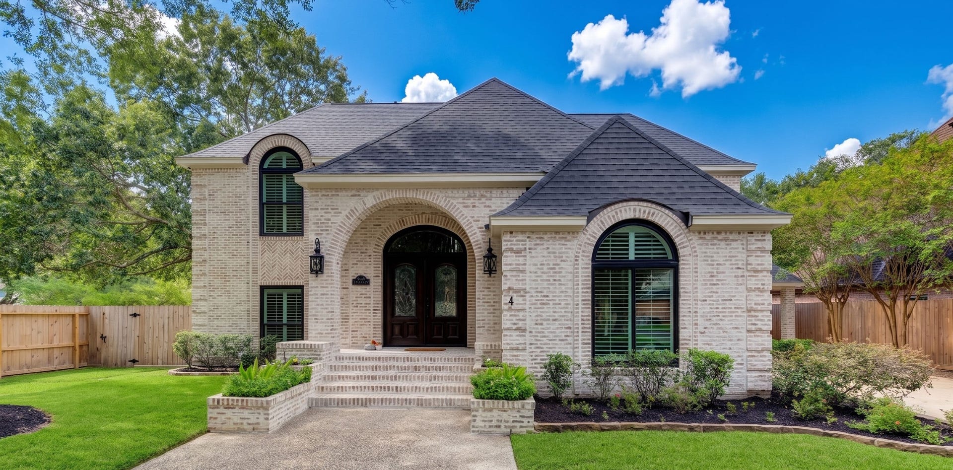 1802 Mission Springs Drive, Katy, TX 77450 Stunning curb appeal welcomes you home with timeless German smear brick, beautiful architectural details, mature landscaping, and an inviting grand entry.
