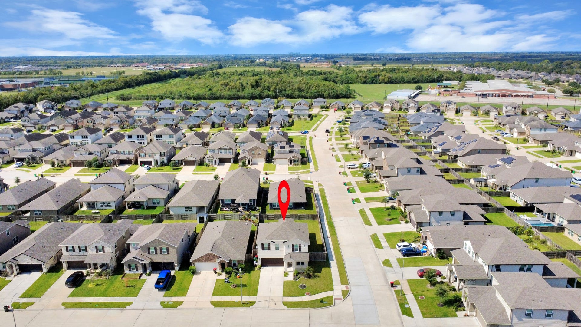 7202 Wilshire Court, Rosharon, TX 77583 Aerial view of subdivision