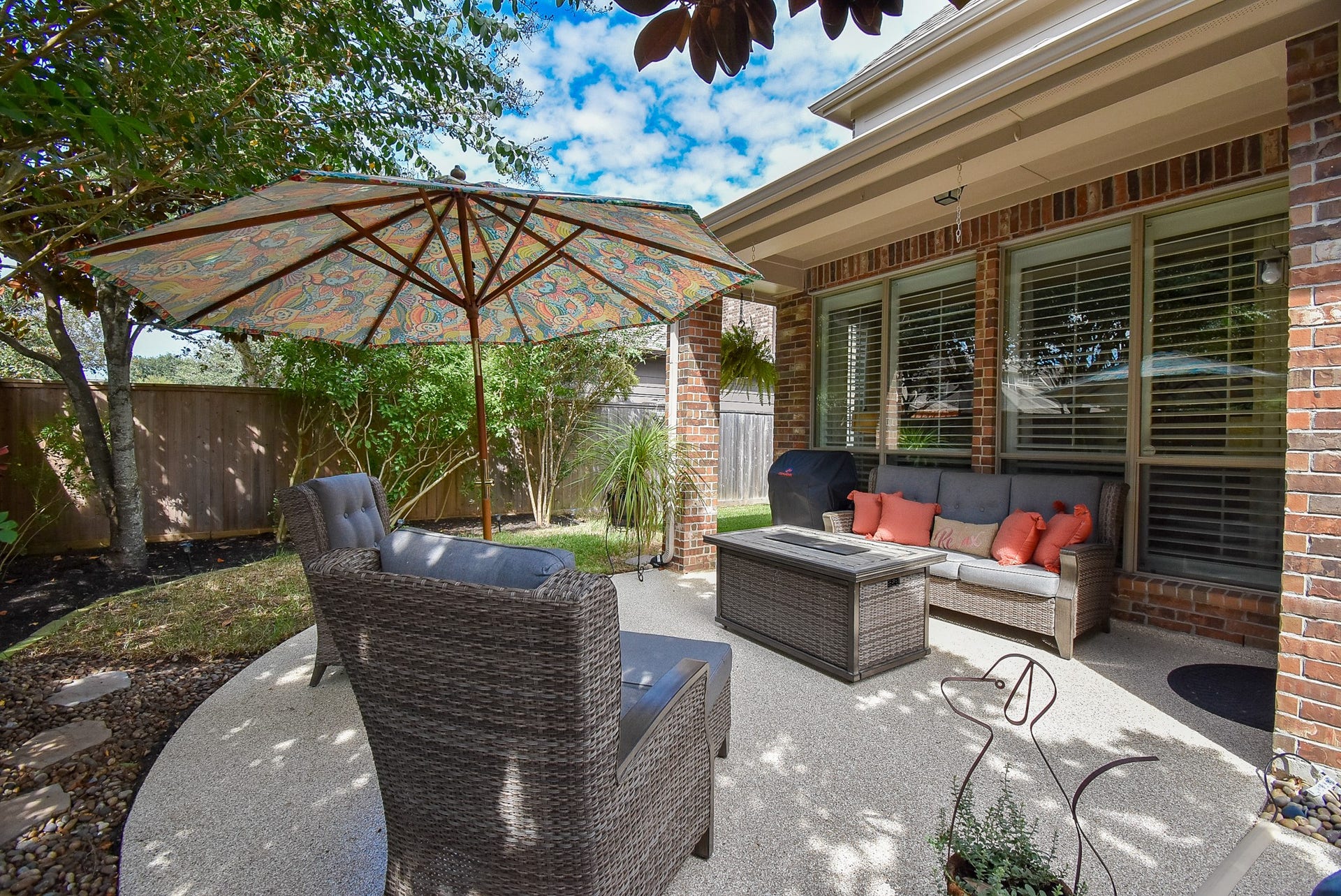 Epoxy floored extended patio is perfect for bringing the gatherings outside.