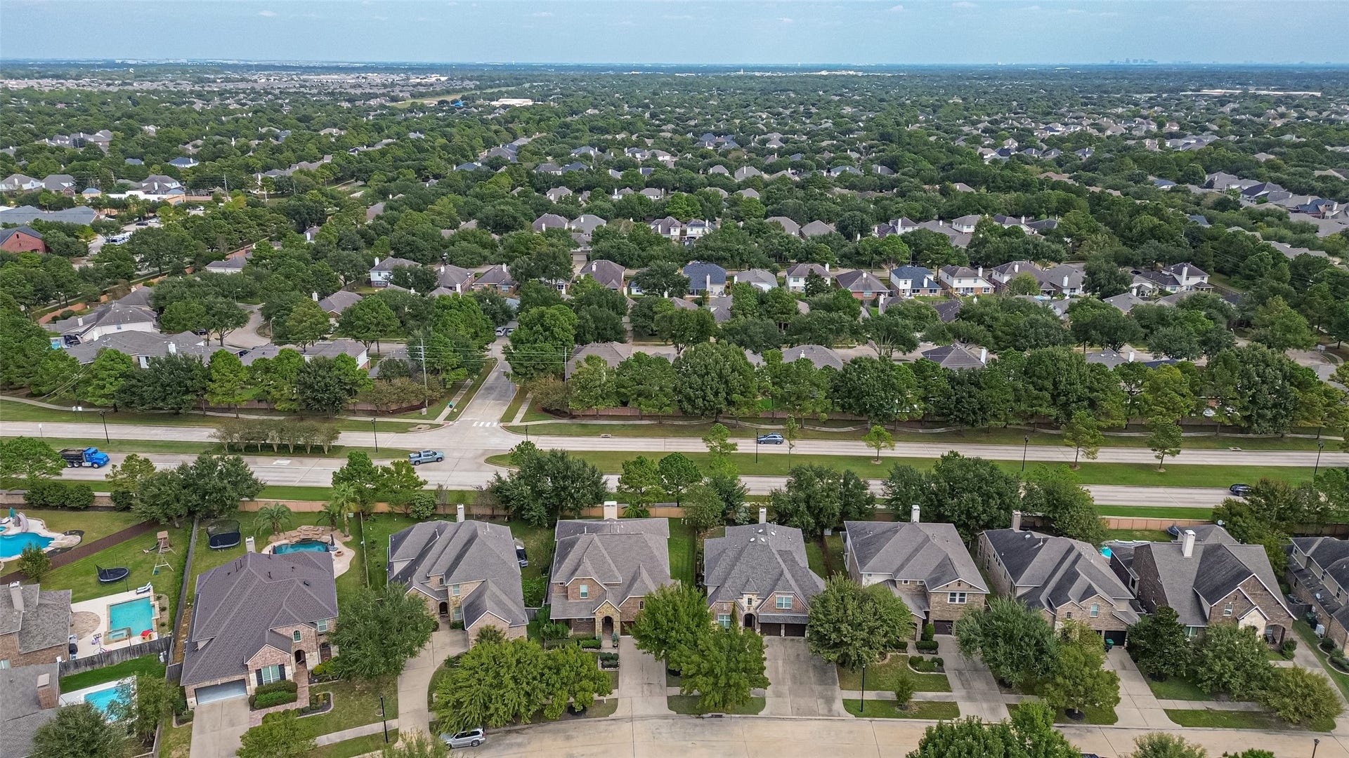 Aerial view of the neighborhood
