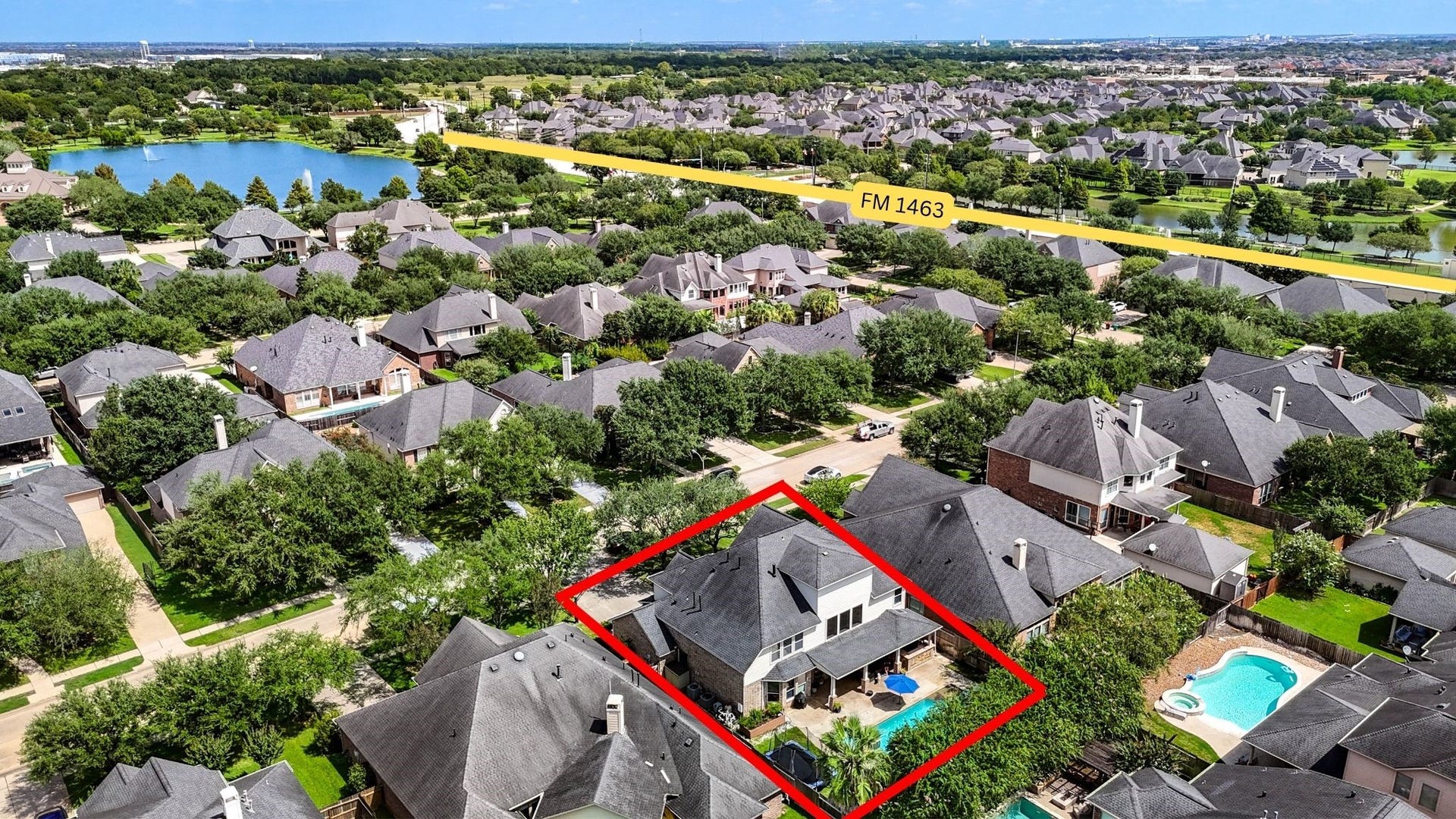 28019 Longspur Drive, Katy, TX 77494 Picture of property showing short distance to FM 1463.