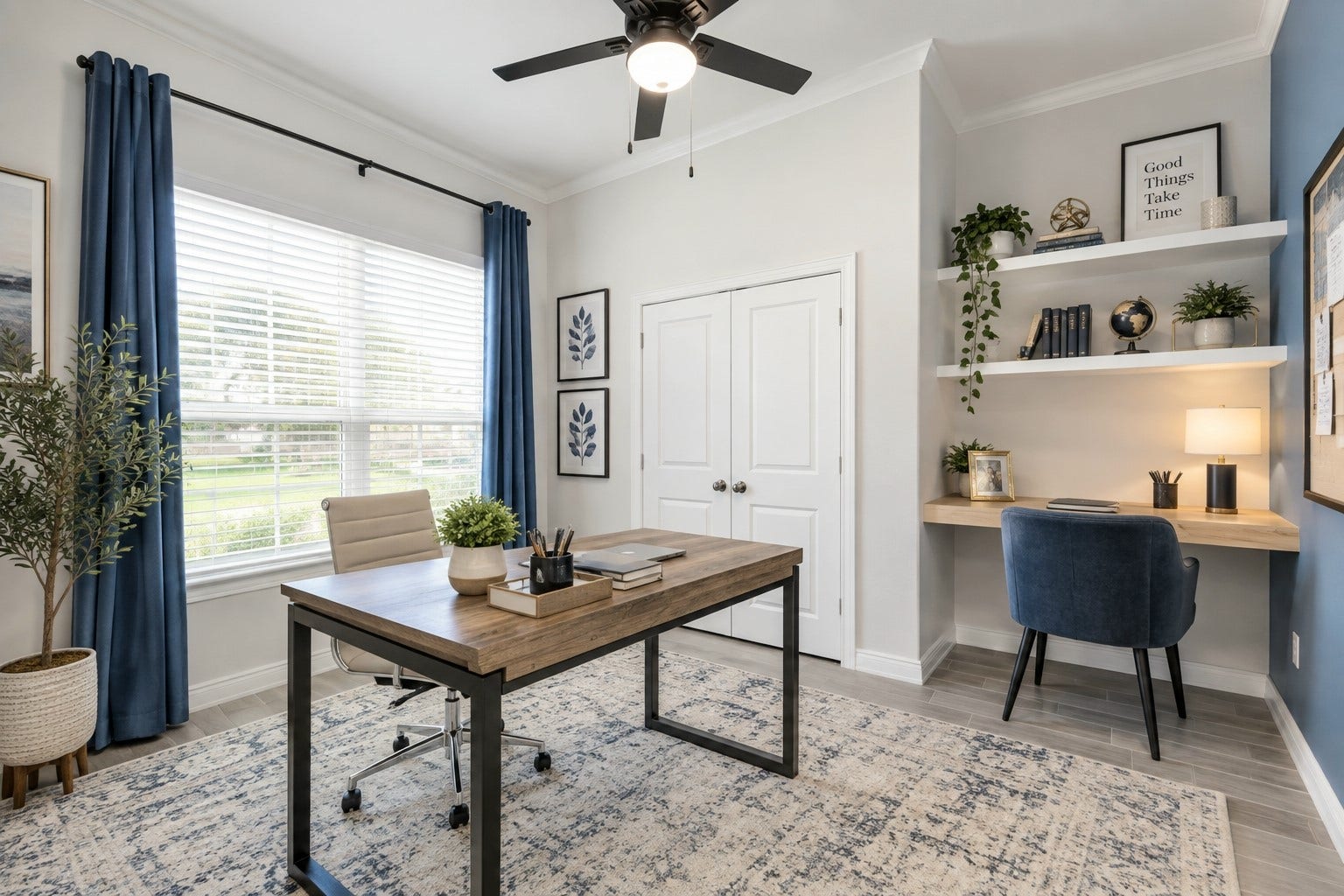 9003 Stanley Oak Drive, Missouri City, TX 77459 Virtually Staged Image: This image has been digitally staged to showcase potential furniture, dcor, and design ideas for this office space. This can also serve as an additional bedroom.