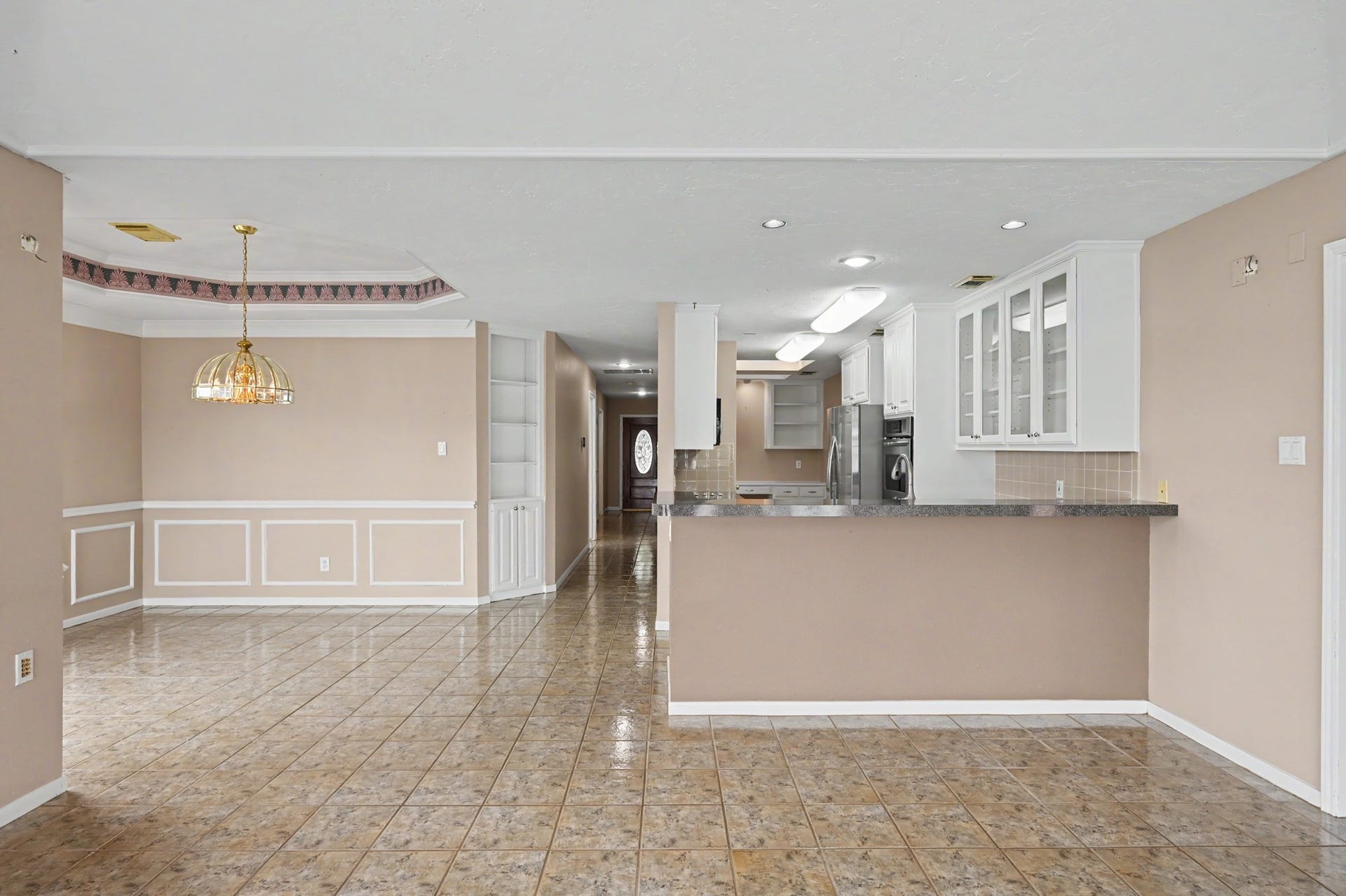 12842 Pelican Island Drive, Willis, TX 77318 Additional view from the Living Area of the Dining & Kitchen Areas.
