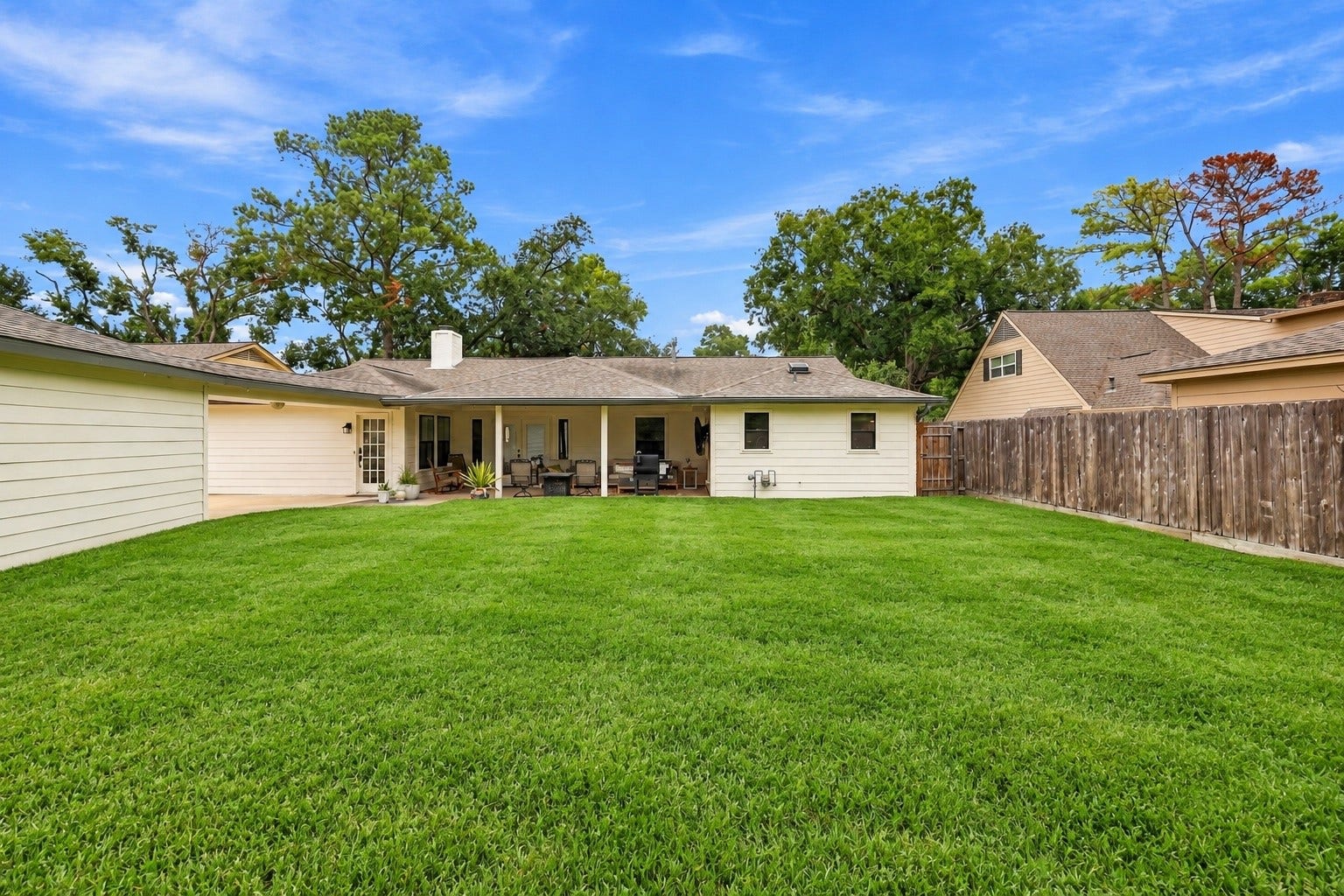 11307 Valley Spring Drive, Houston, TX 77043 Plenty of room for a pool and playset. Grass digitally enhanced.