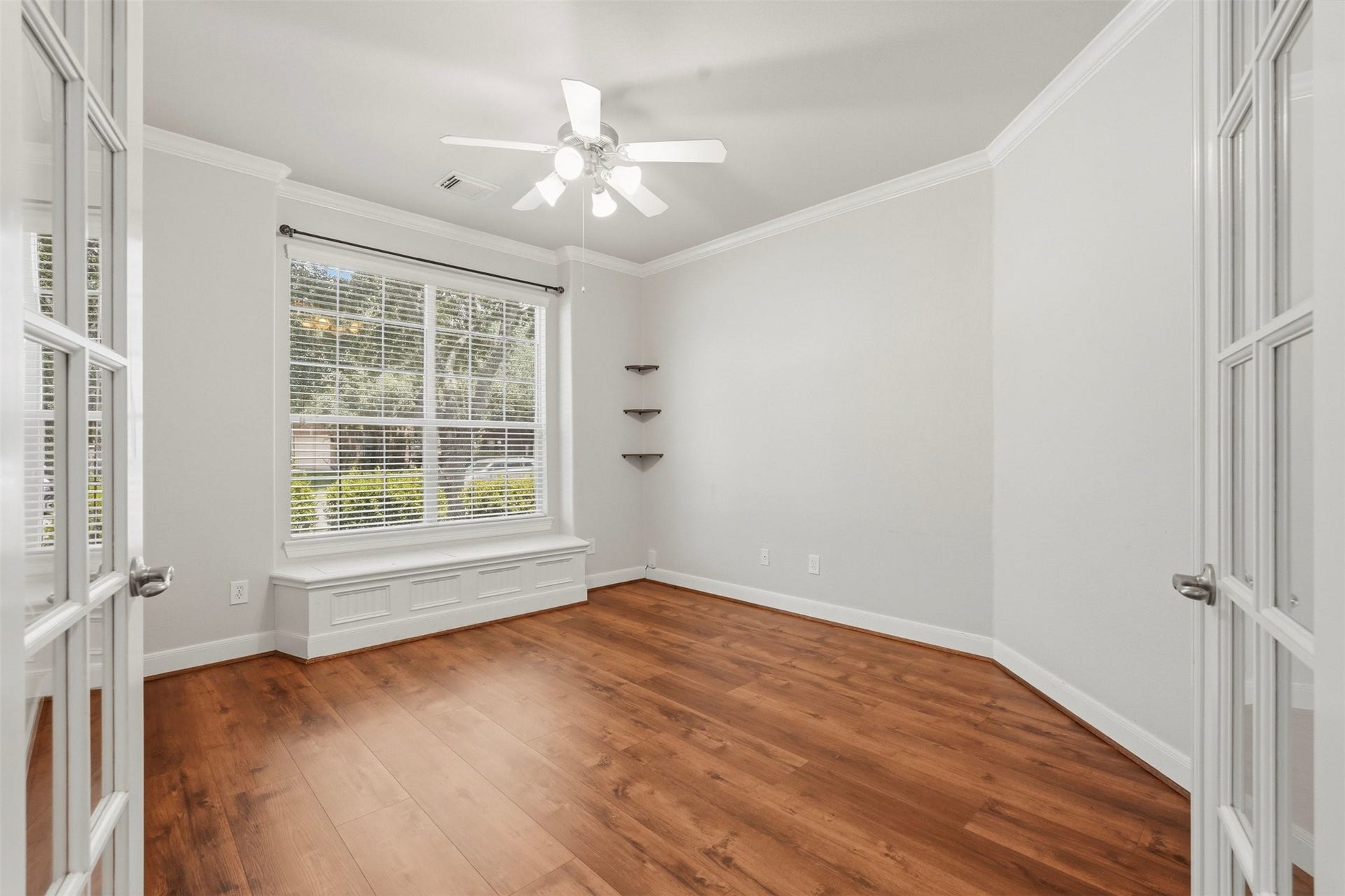18034 Crescent Royale Way, Humble, TX 77346 Office w/ French Doors and Sitting/Storage bench