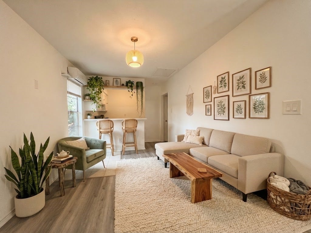 8210 Buffalo Speedway, Houston, TX 77025 digital staged living room in garage apartment