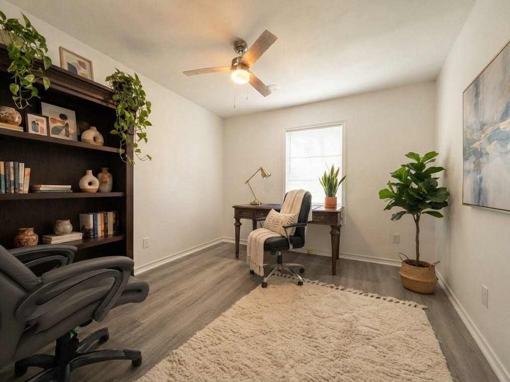 8210 Buffalo Speedway, Houston, TX 77025 Digital staged office in garage appartment