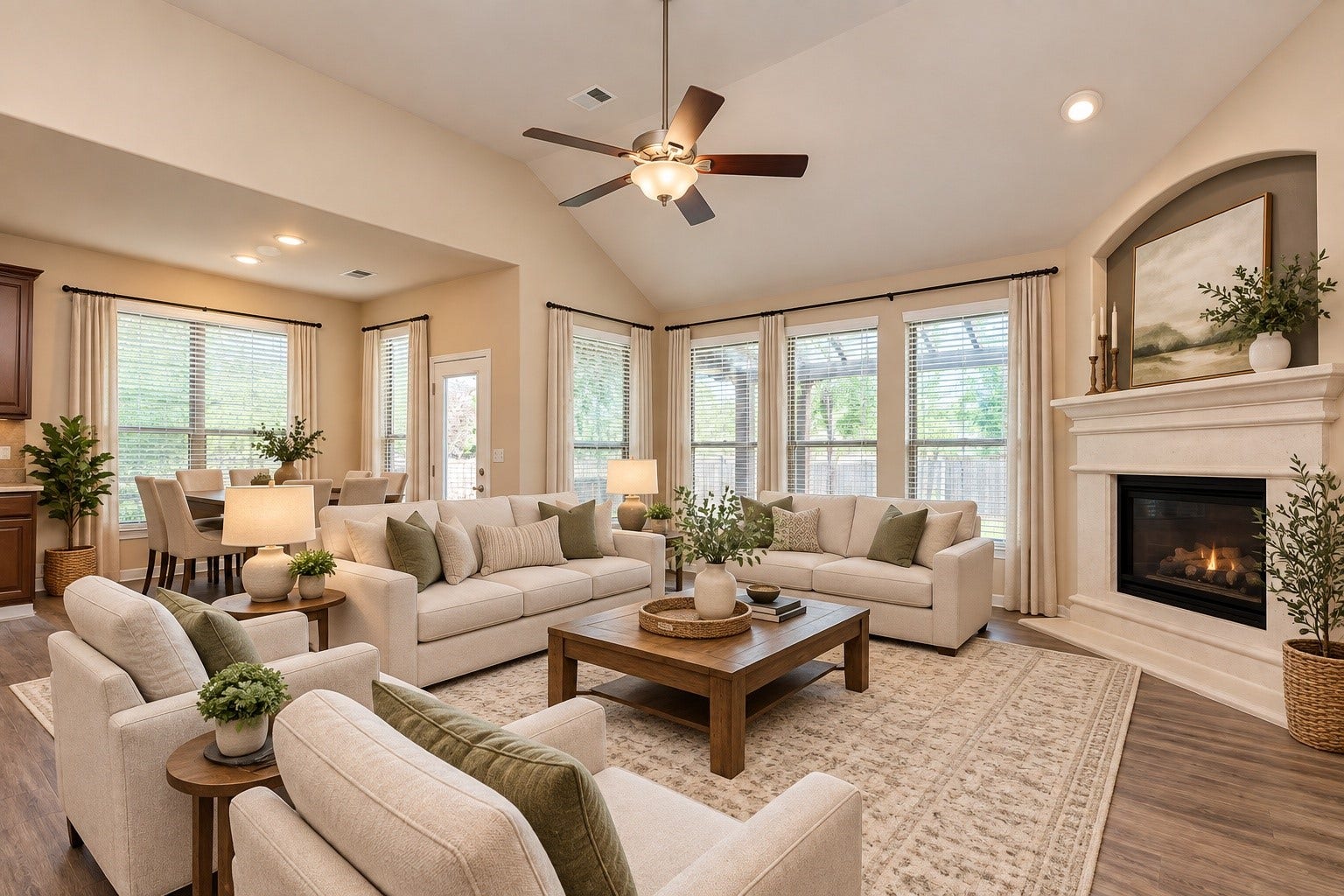 17634 Yorkhill Court, Richmond, TX 77407 Another View of this gorgeous Family Room - open to the kitchen & breakfast area, this creates the perfect flow for entertaining. *Virtually Staged