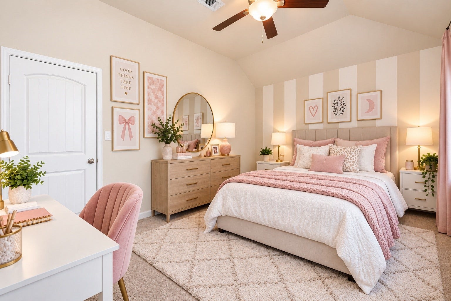 17634 Yorkhill Court, Richmond, TX 77407 Upstairs Bedroom #2 with custom paint and high ceilings. *Virtually Staged