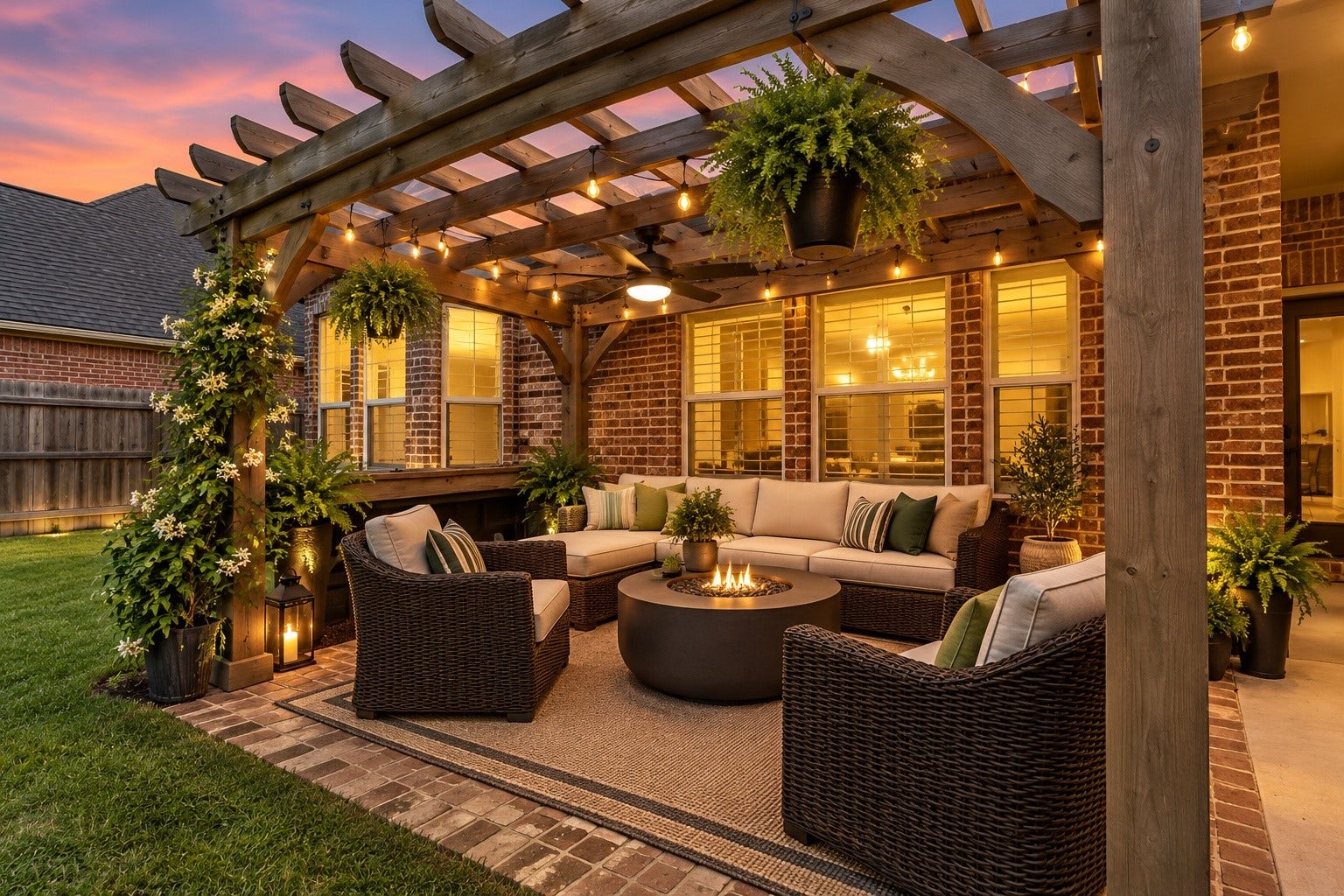 17634 Yorkhill Court, Richmond, TX 77407 Just imagine sitting outside and enjoying the fire on a cool night. *Virtually Staged