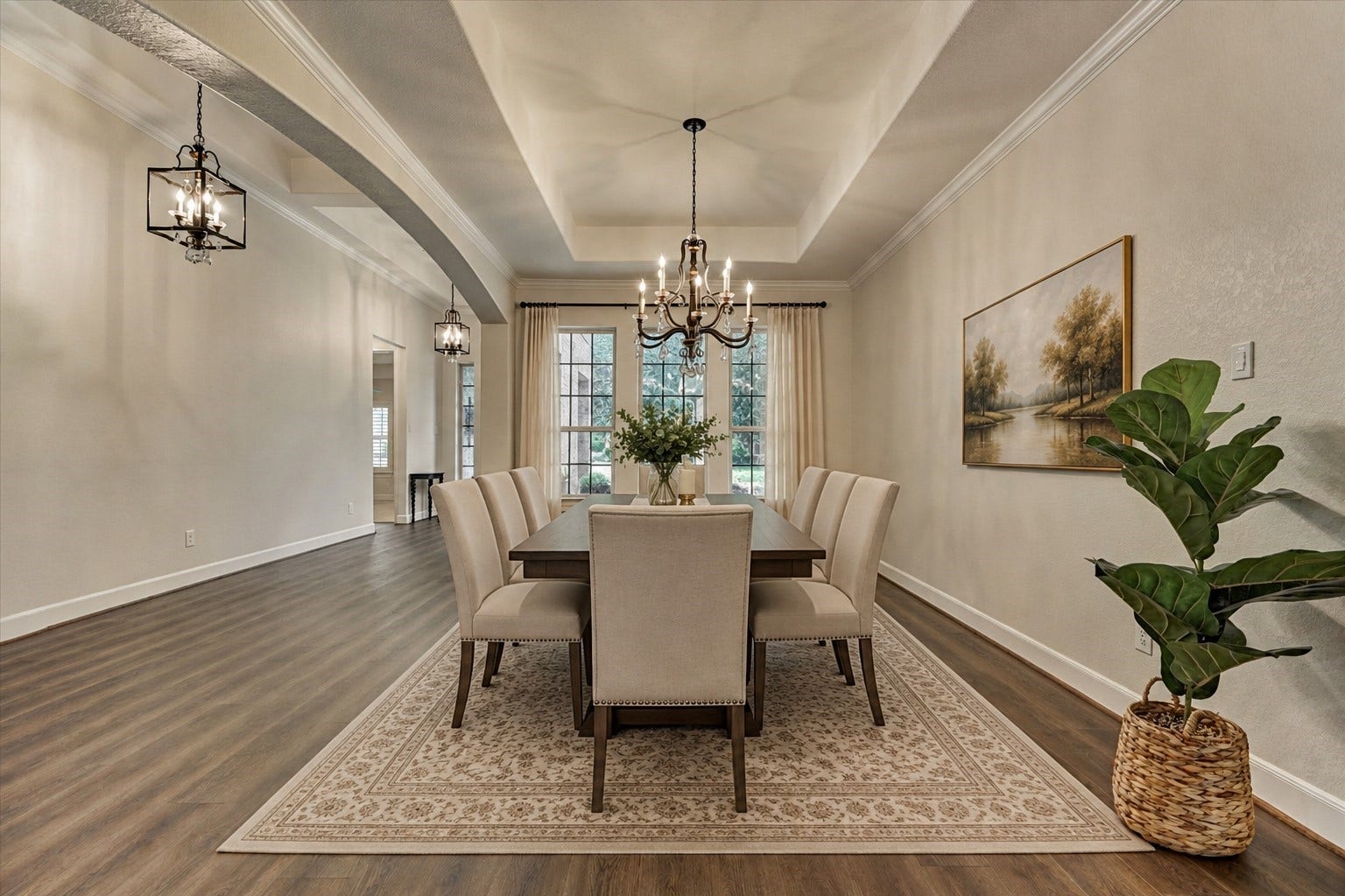 11 S Sandbells Park Lane, Montgomery, TX 77316 *This photo is virtually staged* Formal dining room is incredibly spacious with a window overlooking the front courtyard.