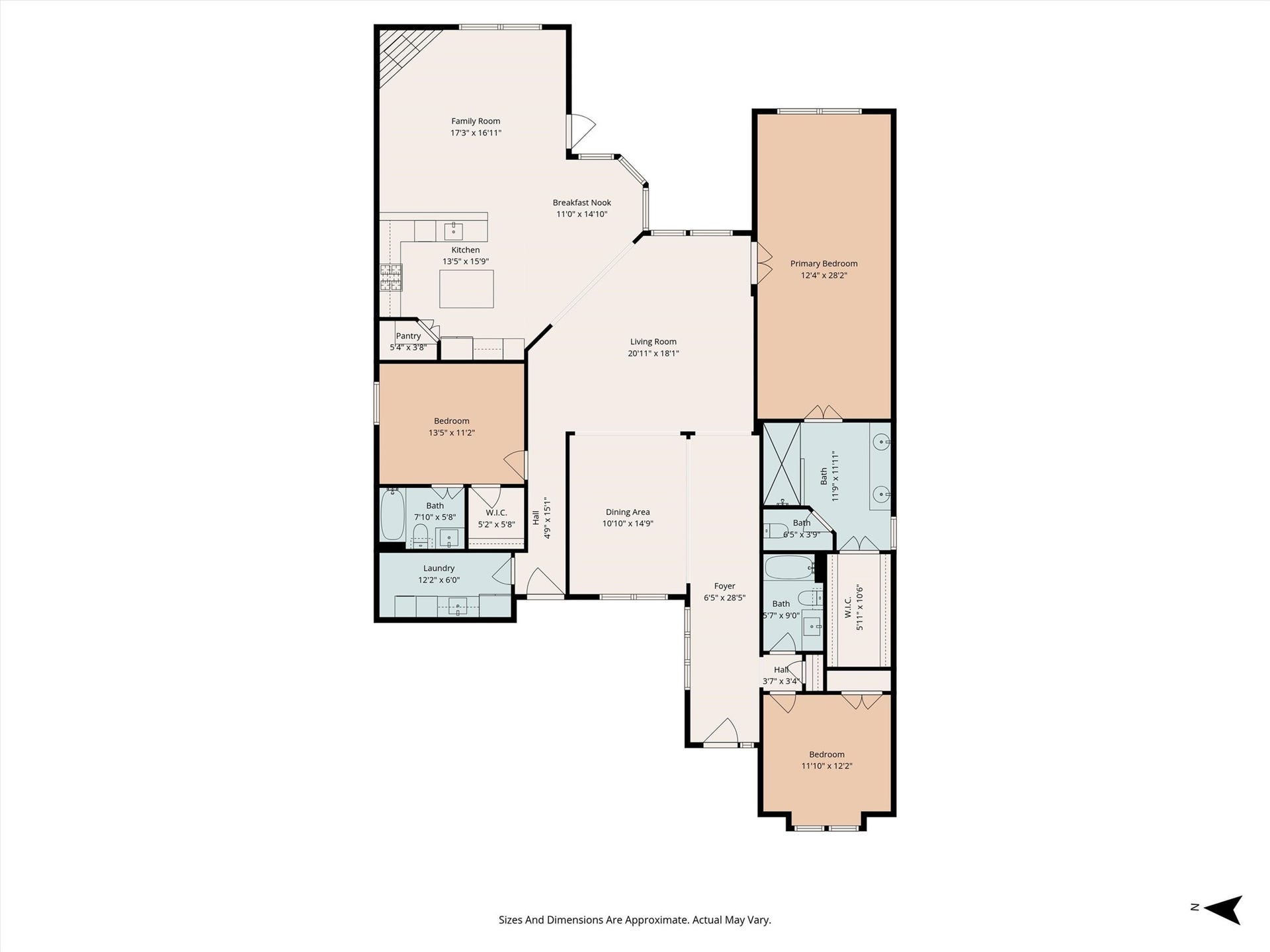 11 S Sandbells Park Lane, Montgomery, TX 77316 Floor Plan *sizes and room dimensions are approximate*