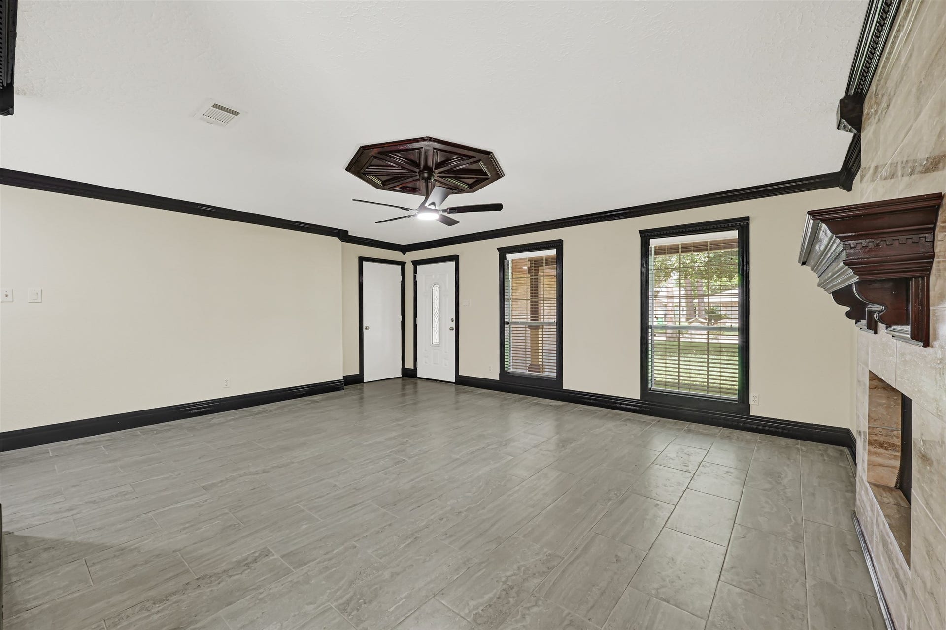 Tile flooring was just done and fresh paint.