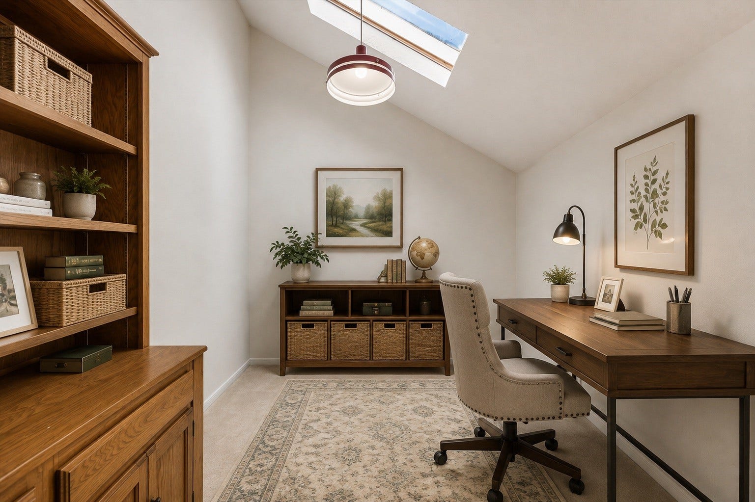 3806 Crystal Falls Drive, Missouri City, TX 77459 Virtually Staged - Bonus flex space in the upstairs bedroom with built-in cabinetry and a skylightideal for a home office, study, craft room, hobby space, or additional storage.