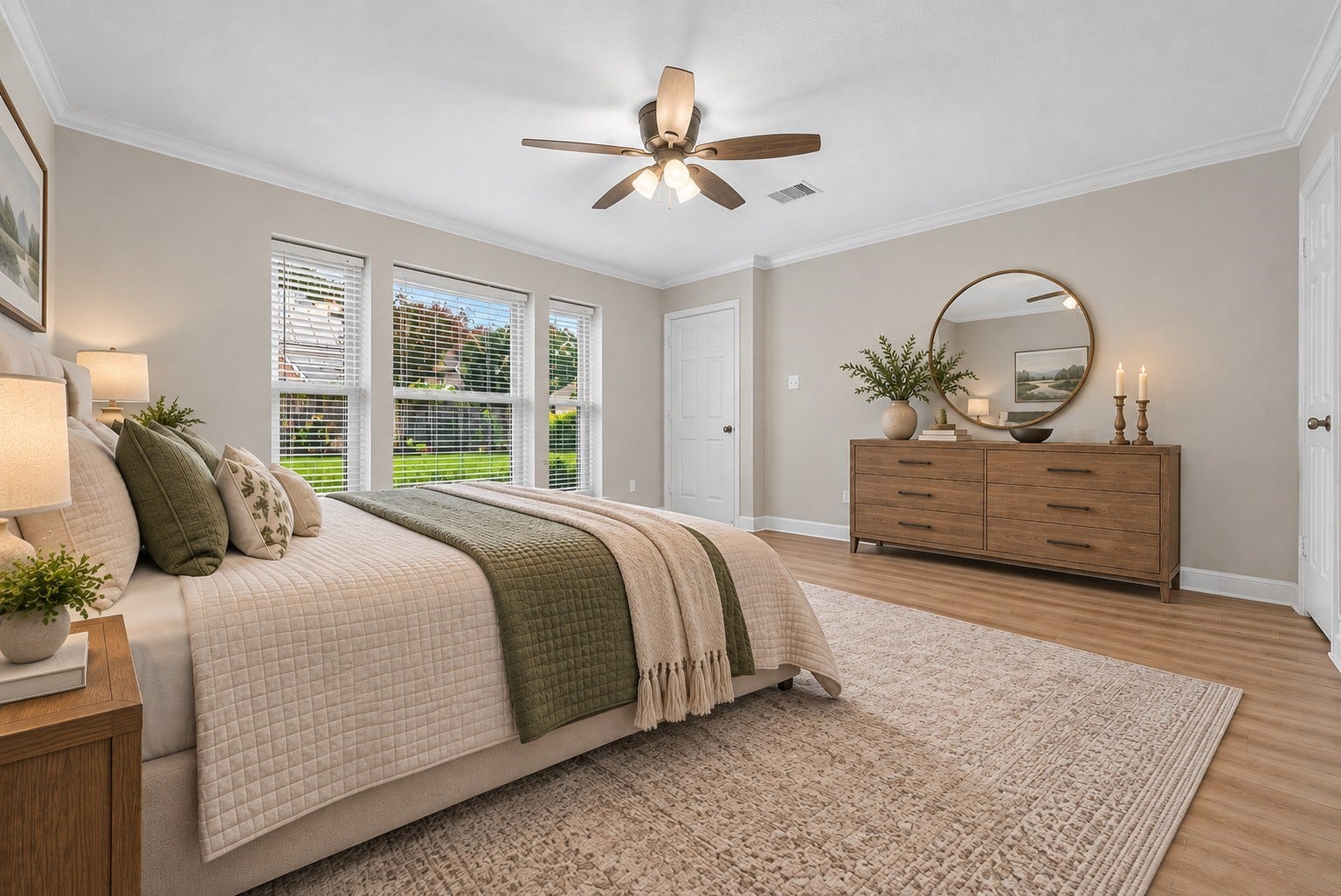 7426 Foxton Place Court, Houston, TX 77095 Virtually staged to showcase just one of the endless possibilities, this spacious primary suite offers wonderful potential to create a peaceful, comfortable retreat that reflects your personal style.