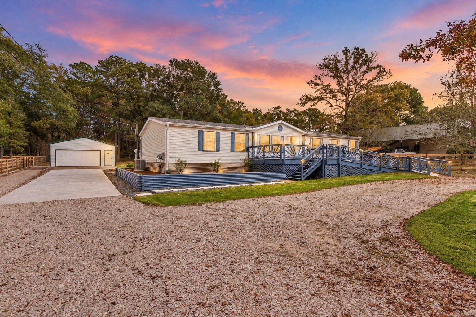 4621 Price Road, Montgomery, TX 77316 Welcome to 4621 Price Rd! Unrestricted land, a new garage and circle driveway with easy to maintain landscaping!
