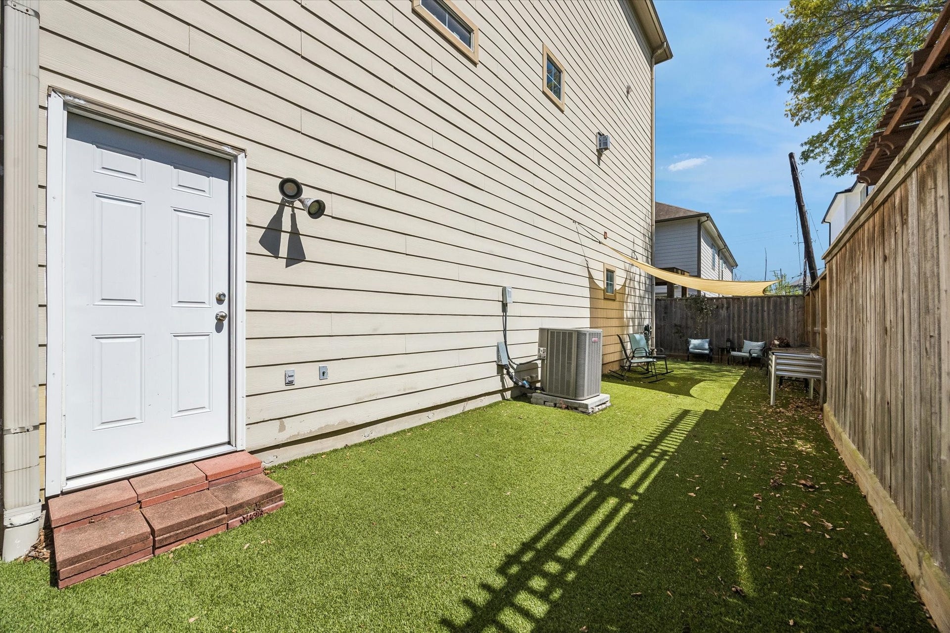 5111 Inker Street, #C, Houston, TX 77007 Spacious backyard accessible from the garage door.