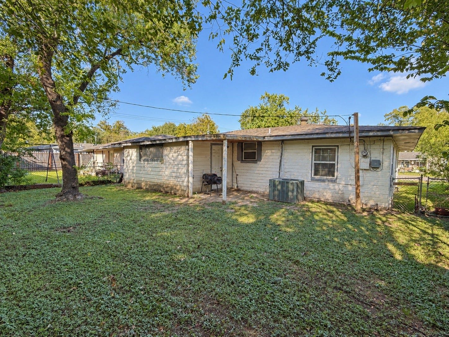 7442 Allsup Street, Houston, TX 77061 Backyard view toward the rear of the home, with lots of room to relax or entertain.