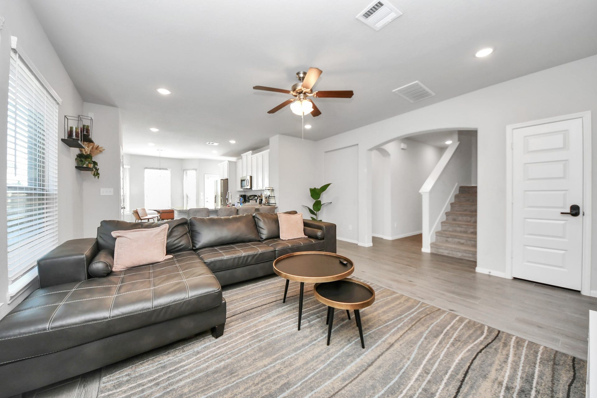 24319 Wild Bramble Lane, Katy, TX 77493 Living area leads to Primary bedroom and stairs