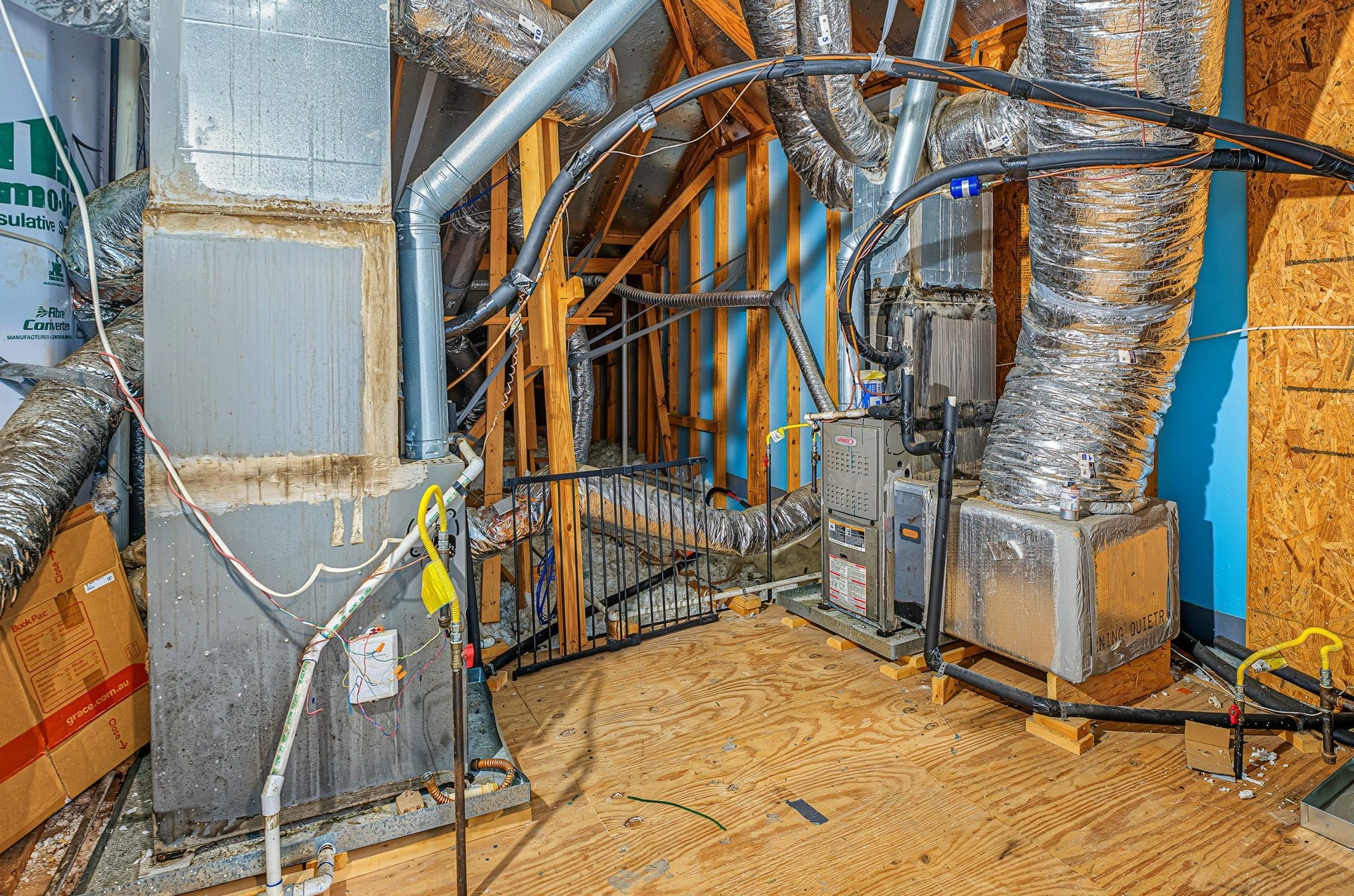 This attic has plenty of decking for you to store 'stuff'. Well maintained HVAC system, ducts, etc!