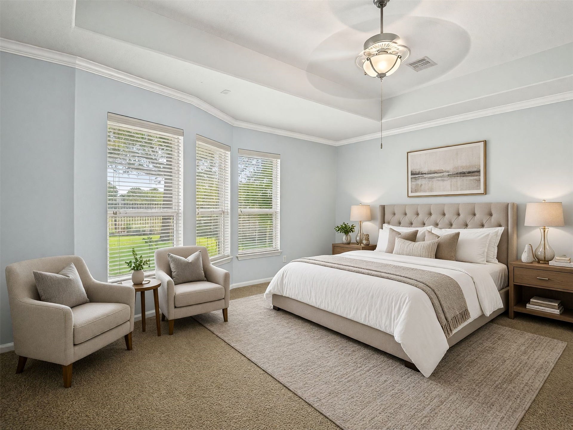 The Primary has room for a King and space to just relax, watch some TV, reading, and more! (VS)