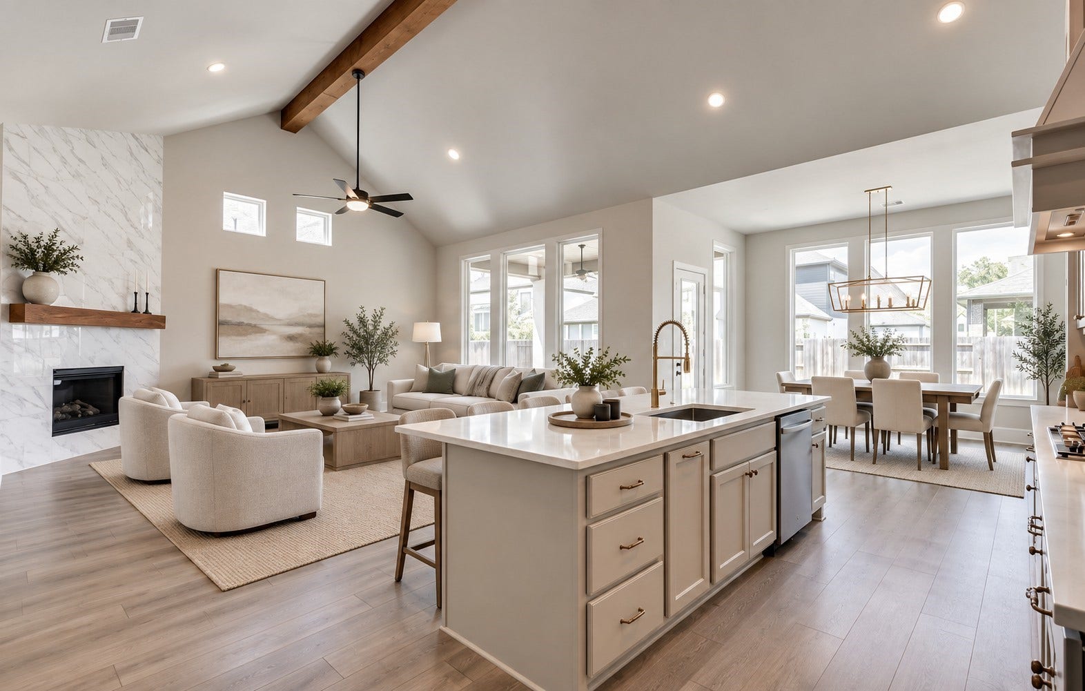 Amazing Drees plan is great for entertaining and everyday living. Virtually staged photo.