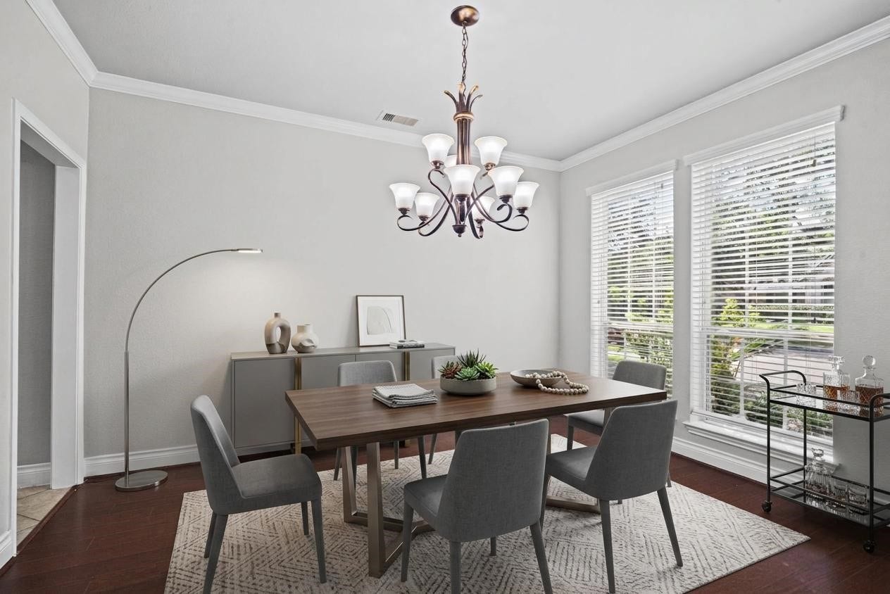 9819 St Romain Drive, Katy, TX 77494 Virtually staged dining room.