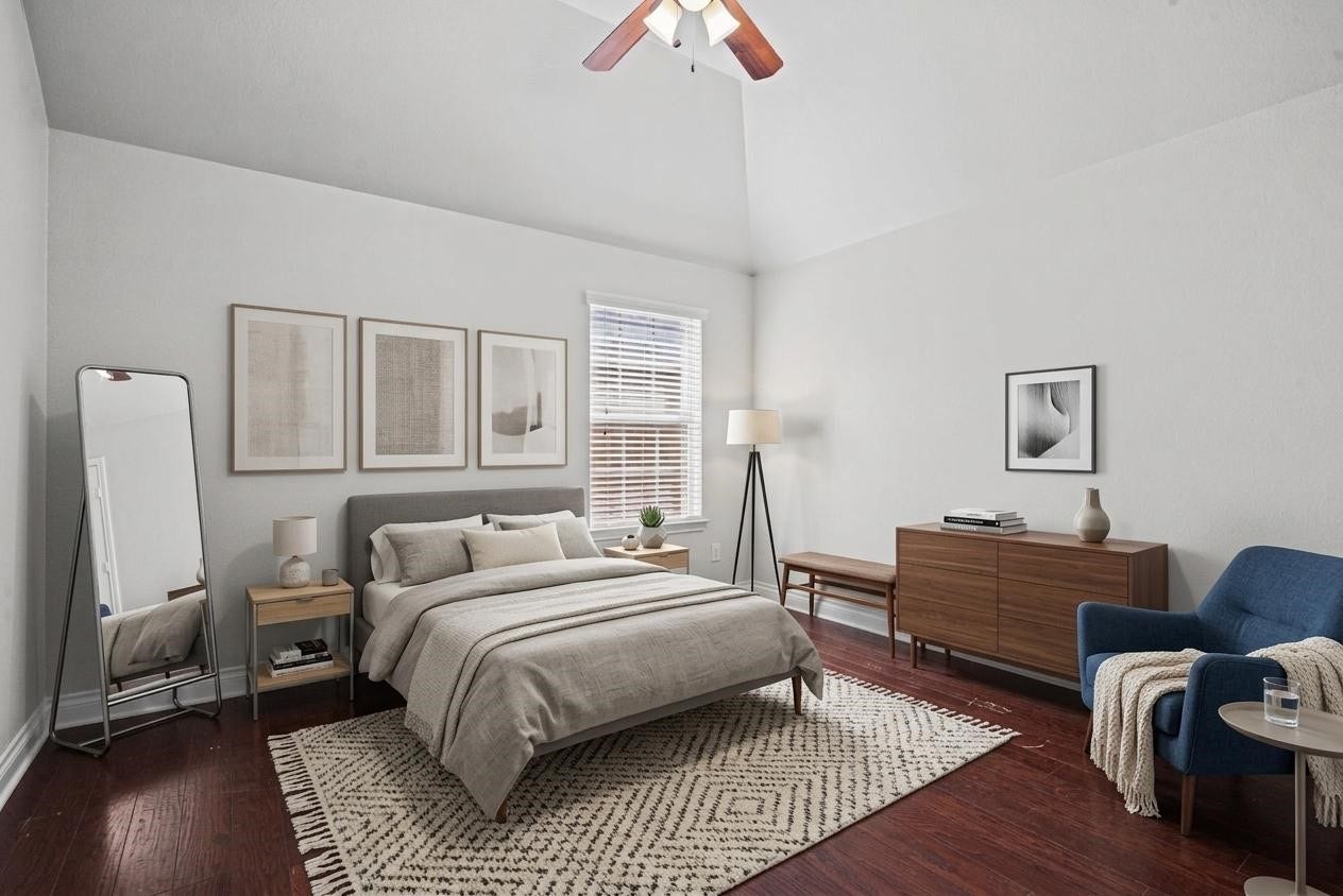 9819 St Romain Drive, Katy, TX 77494 Virtually staged upstairs secondary bedroom.