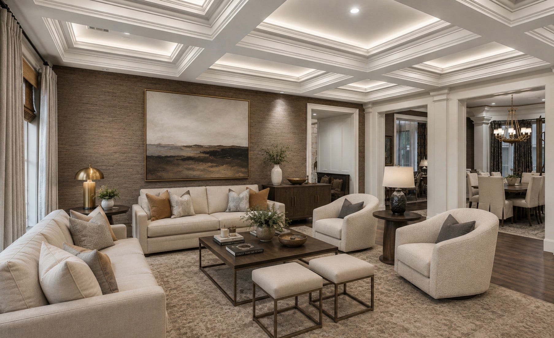 2158 Chilton Road, Houston, TX 77019 *Virtually Rendered* Designed for comfortable everyday living, the family room pairs generous proportions with tailored architectural details. Its connection to the outdoor living areas creates an effortless setting for relaxing or gathering with guests.