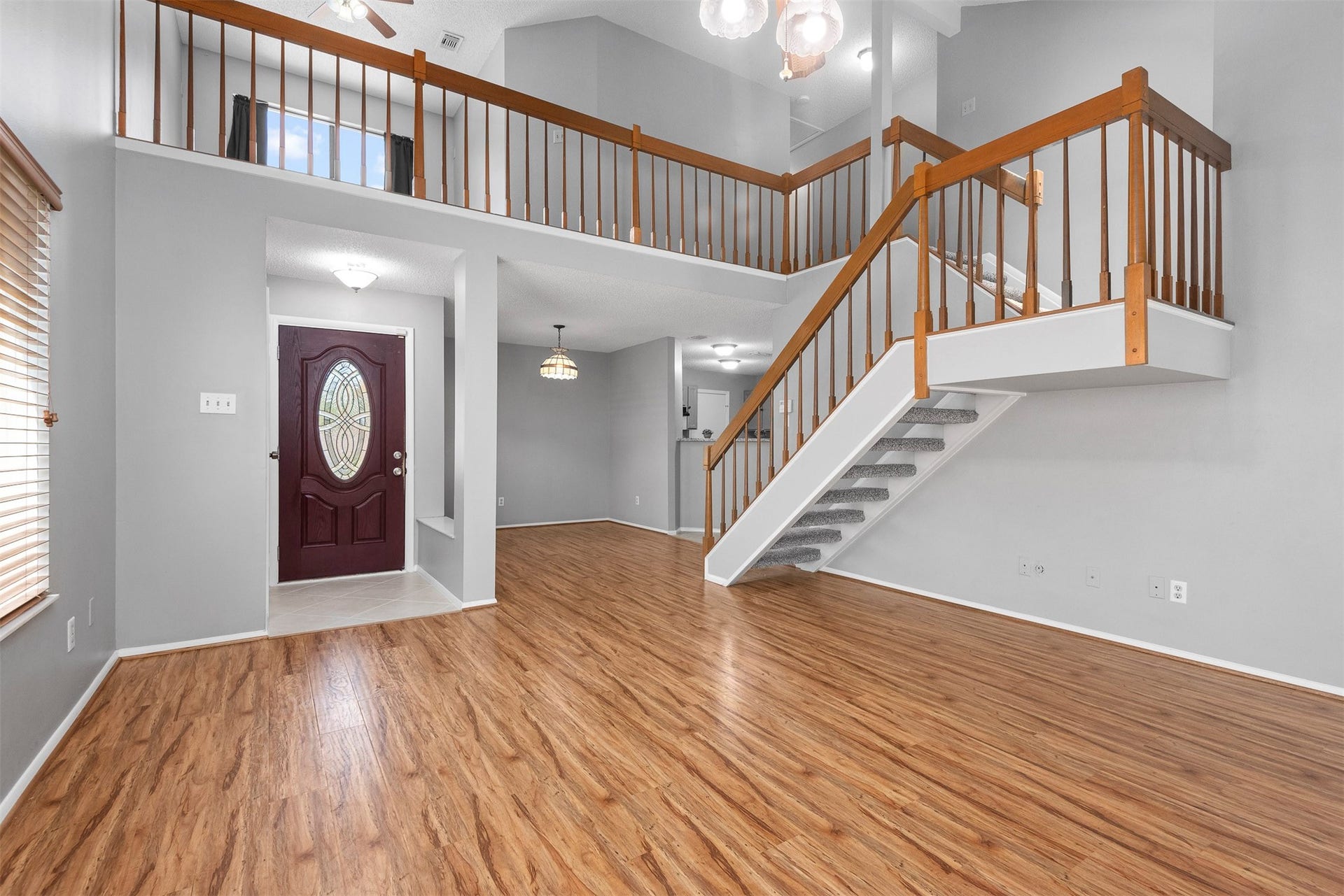 The updated laminate flooring and fresh paint make this home move in ready.