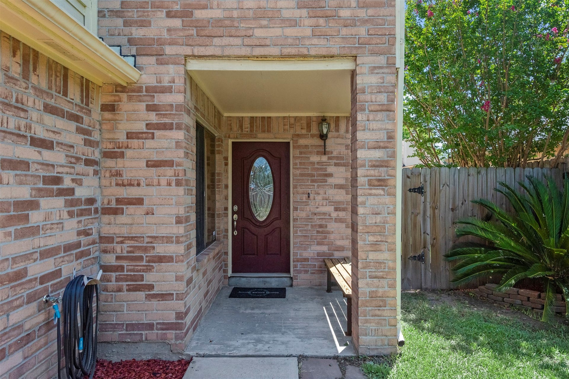 This welcoming front porch is ideal for your morning cup of coffee.