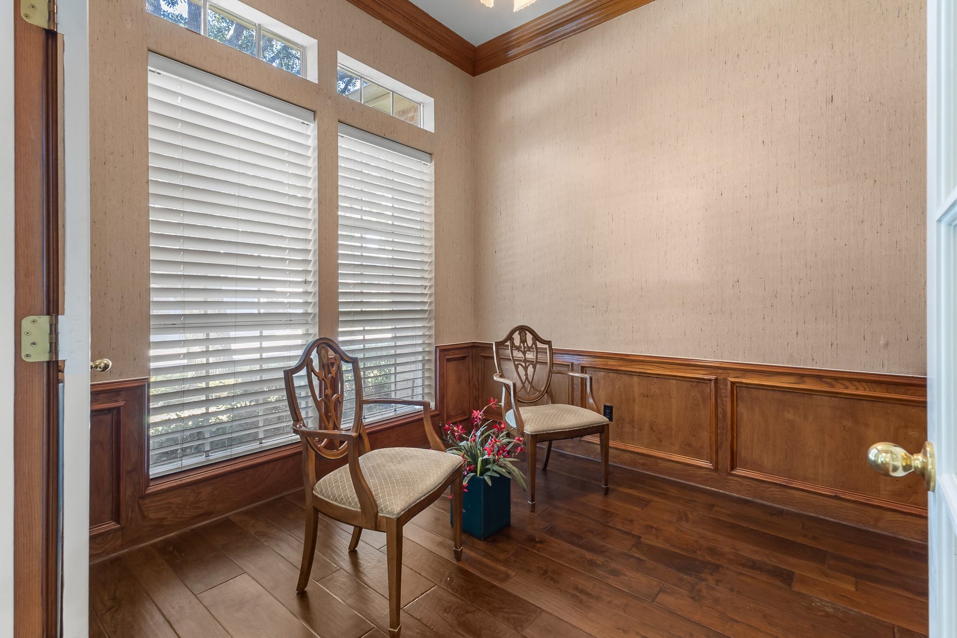 16314 Graven Hill Drive, Spring, TX 77379 Rich wood paneling, substantial windows and classic detailing lend warmth and distinction to this dedicated study.