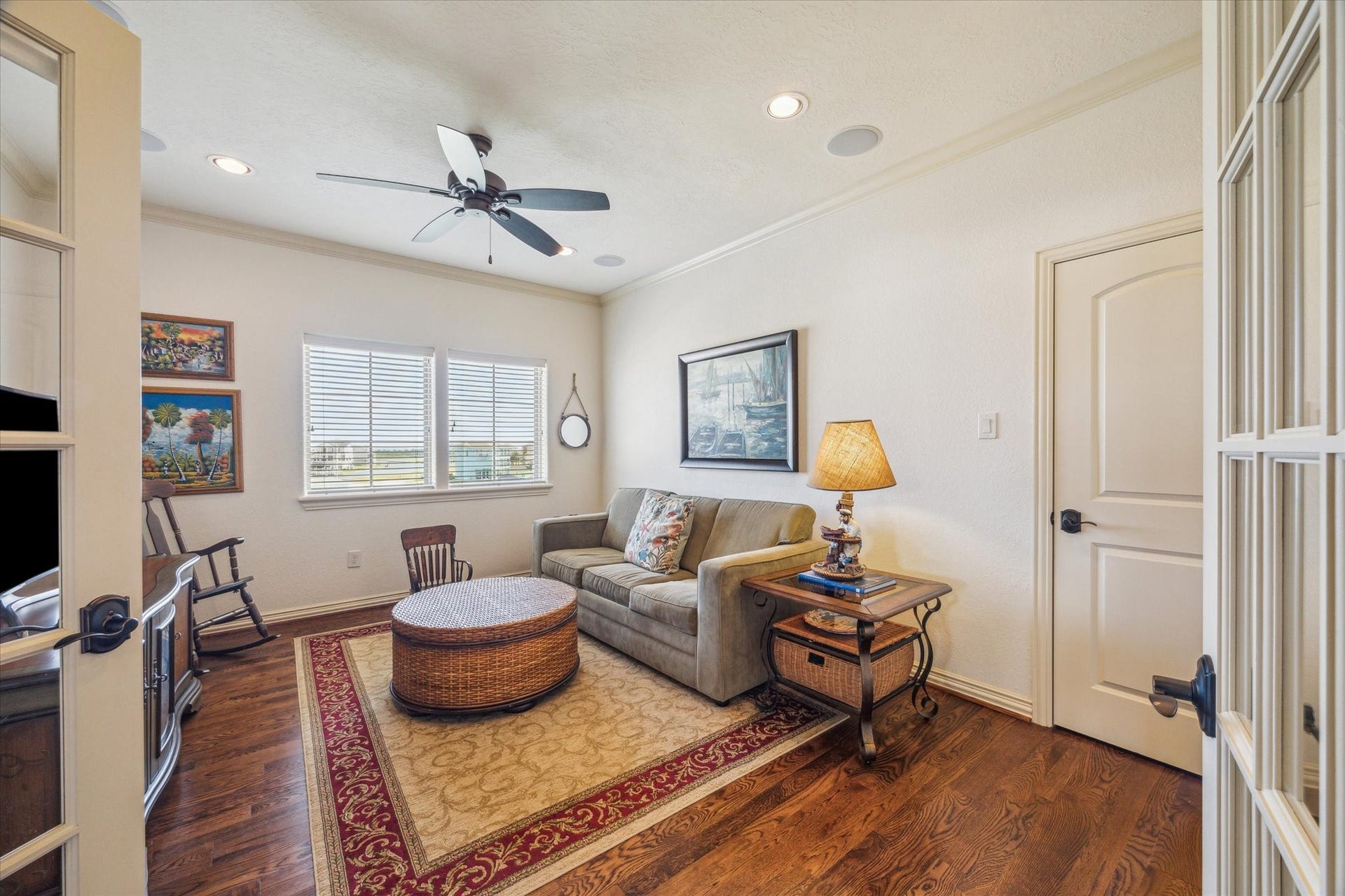 9 Happy Jack, Hitchcock, TX 77563 A spacious flex room offers endless possibilities perfect as a media room, fitness space, or guest retreattailored to fit your lifestyle needs