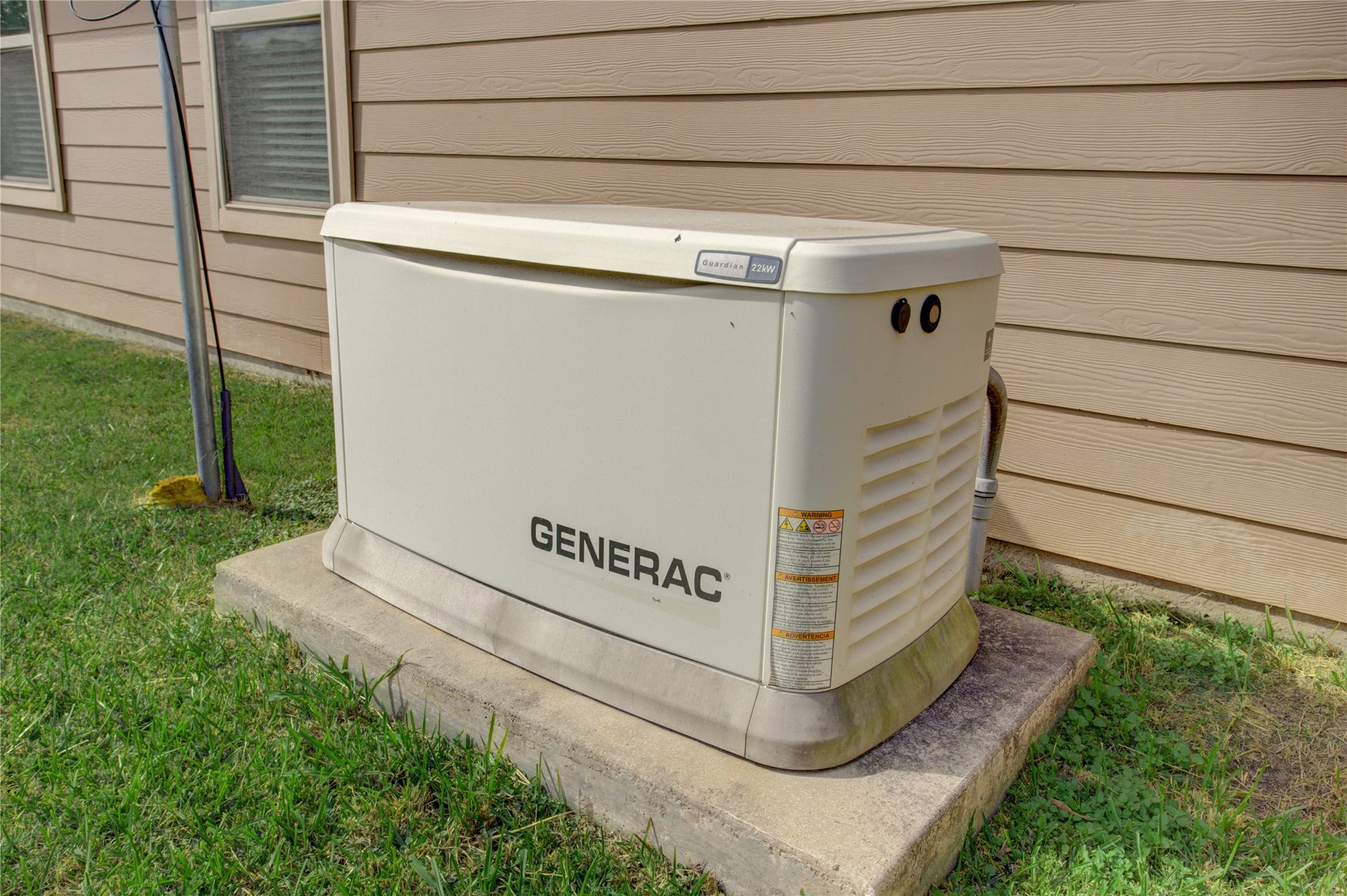 A major upgrade! This 22kW Generac whole-home standby generator provides backup power during outages an exceptional feature for Houston-area living. Never lose power here!!