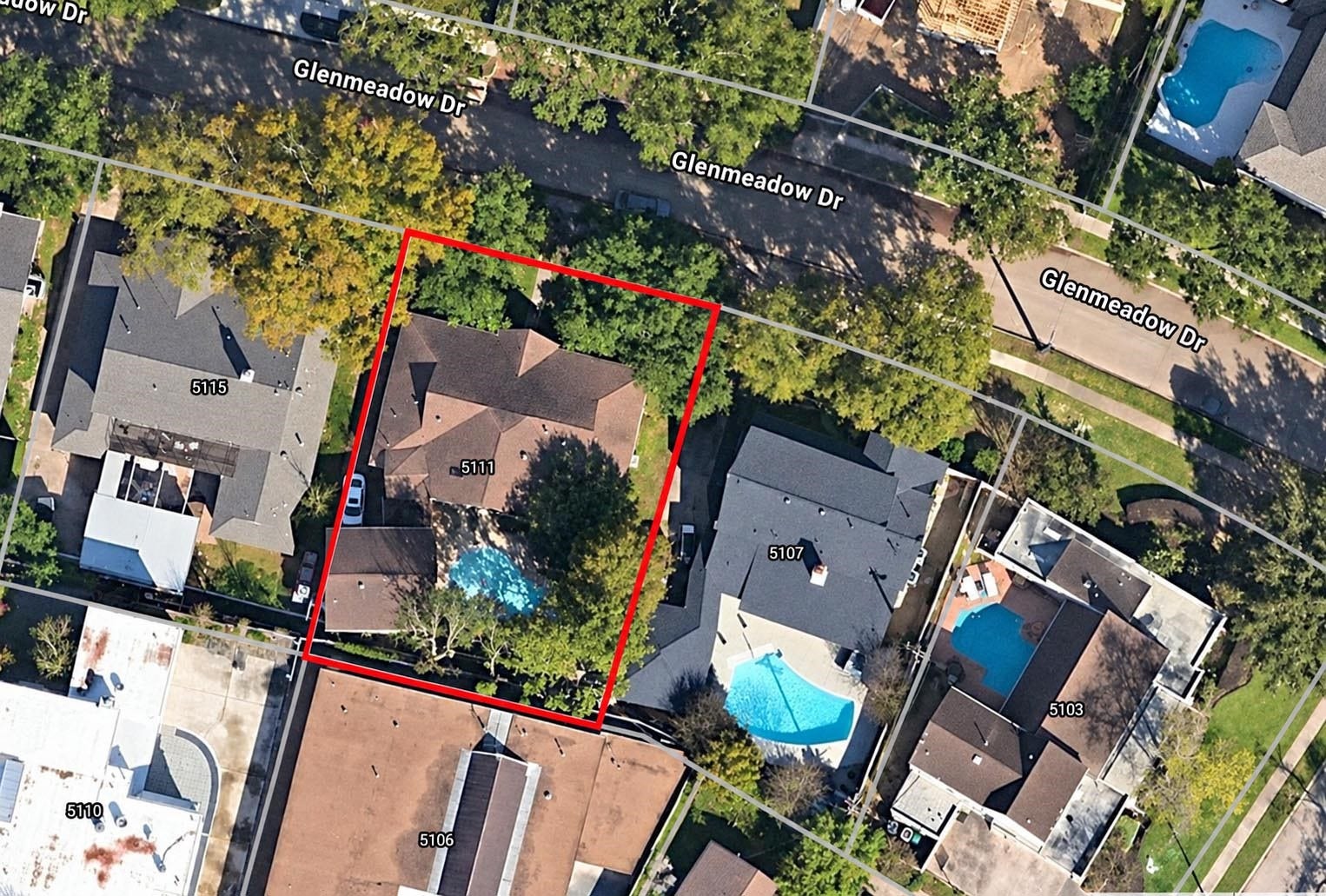 5111 Glenmeadow Drive, Houston, TX 77096 Aerial view