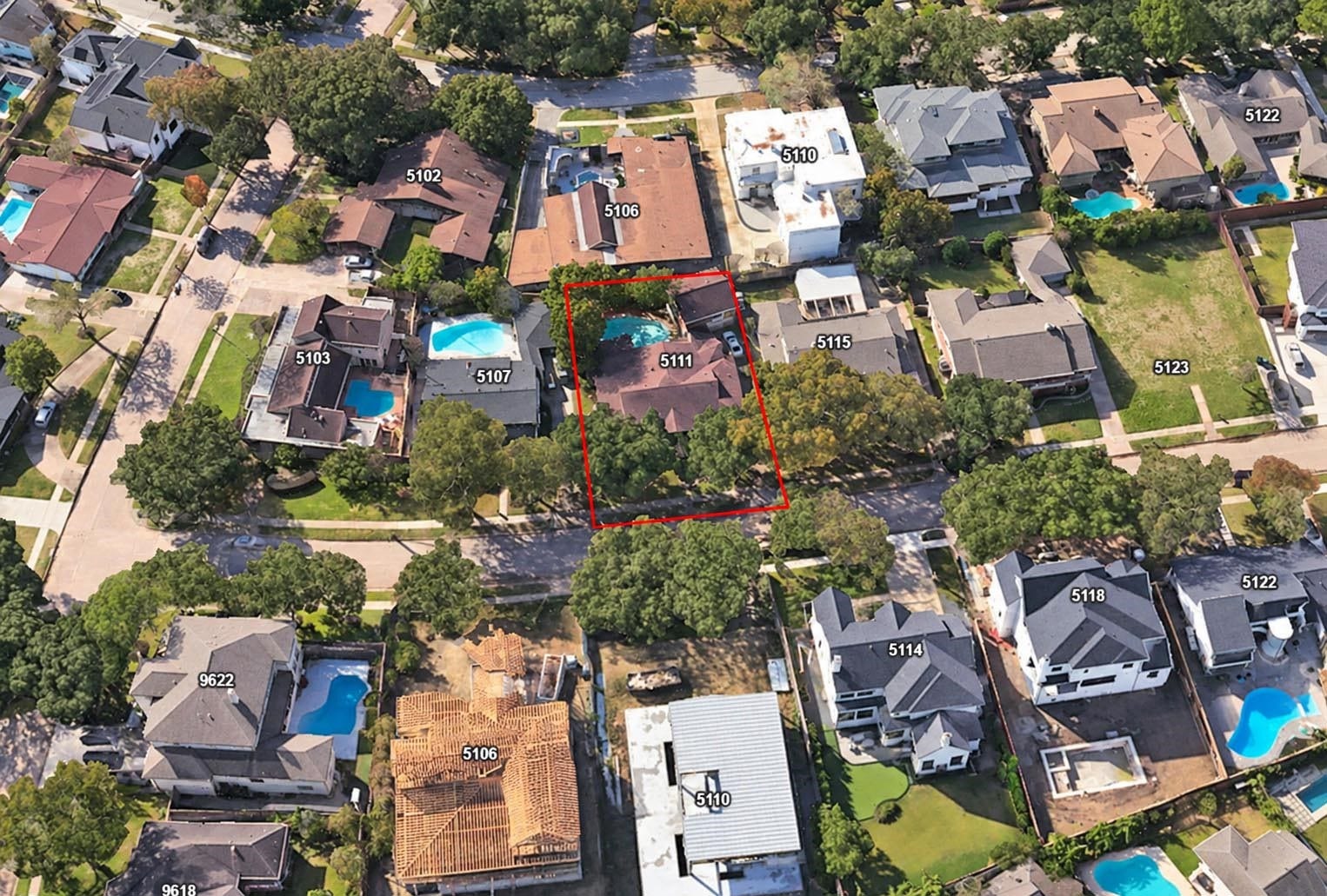 5111 Glenmeadow Drive, Houston, TX 77096 Bird's eye view