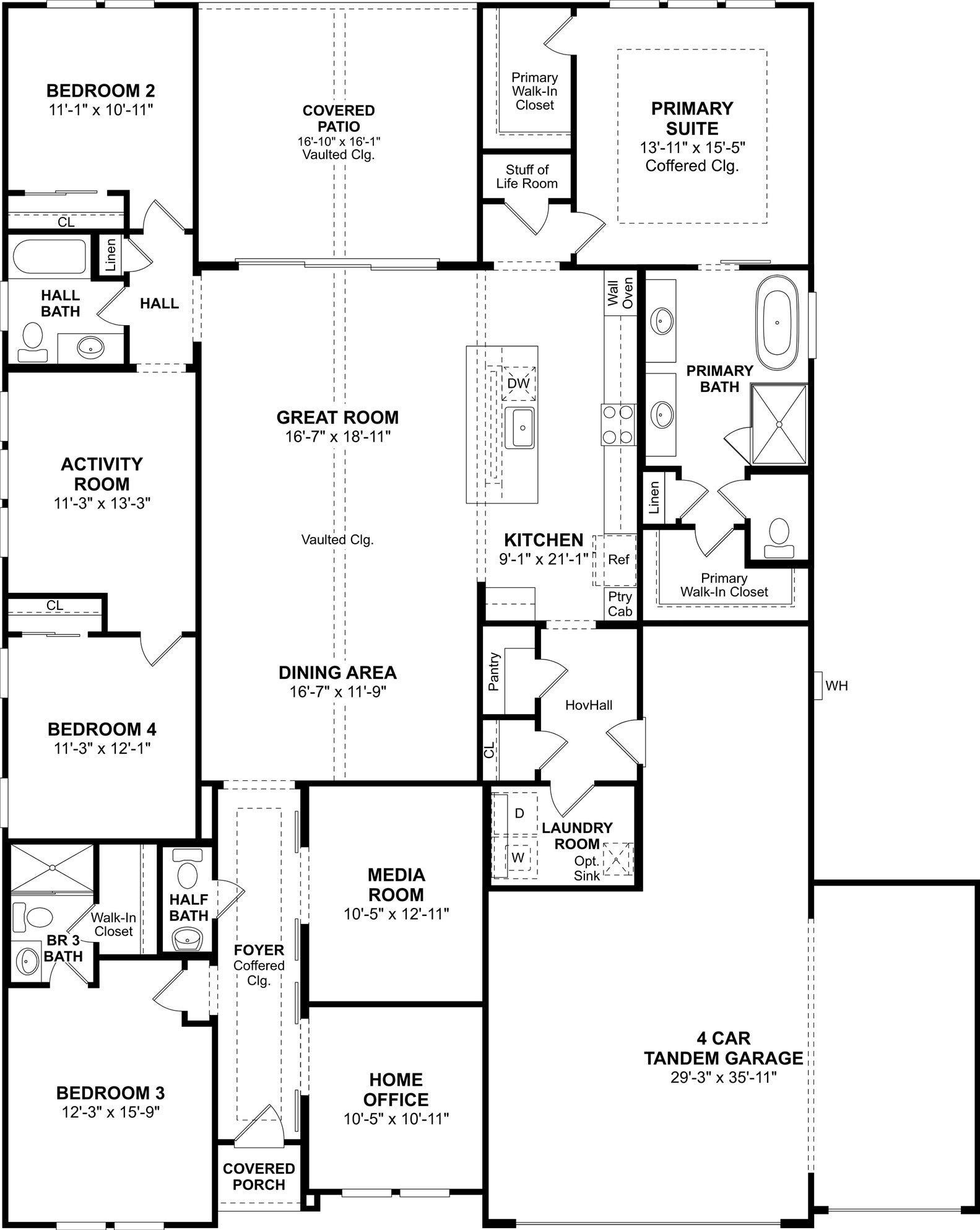 The Geneva floor plan by K. Hovnanian Homes. 1st Floor shown. *Prices, plans, dimensions, features, specifications, materials, and availability of homes or communities are subject to change without notice or obligation.