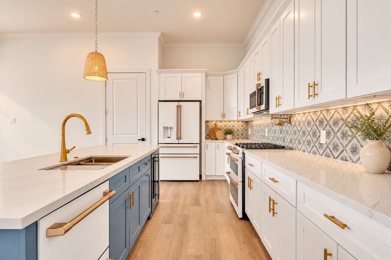 119 Kirby Road, #5304, Taylor Lake Village, TX 77586 Spacious open-concept living area with elegant hardwood floors, large windows for abundant natural light, and a modern kitchen featuring a sleek island and stylish backsplash.