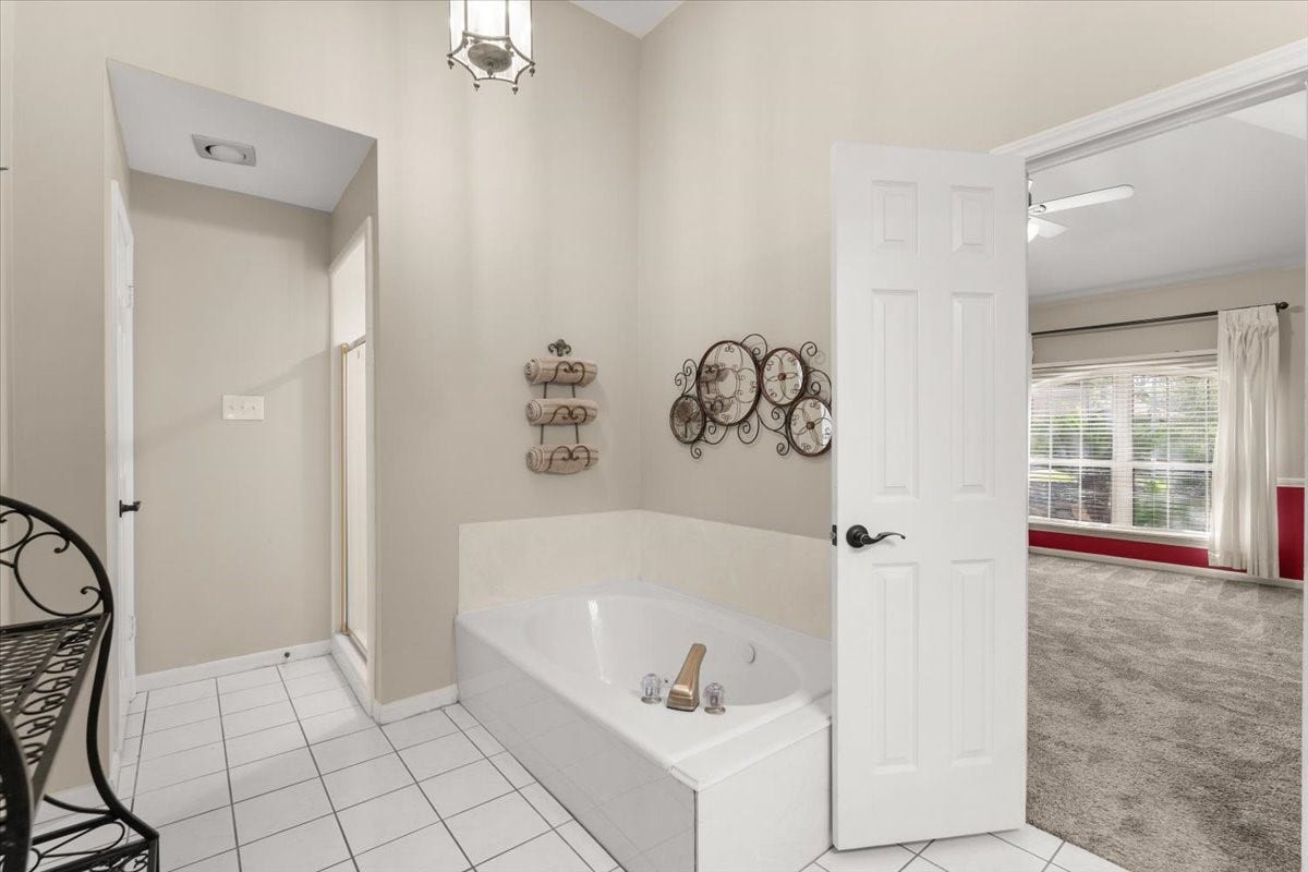 Primary bathroom just off bedroom