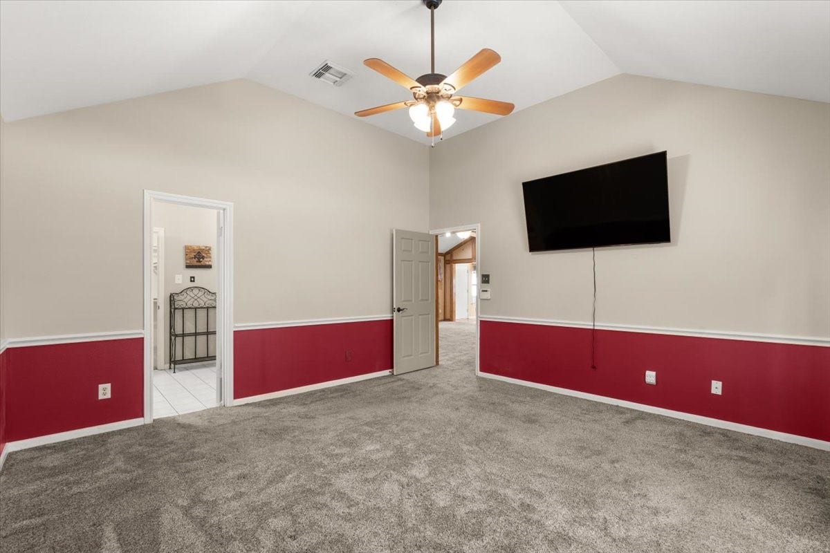 Spacious primary retreat just steps from the main living area