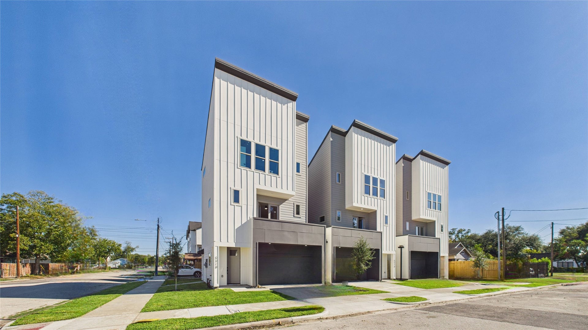 5316 Terry Street, Houston, TX 77009 Modern exterior with balcony and private driveways