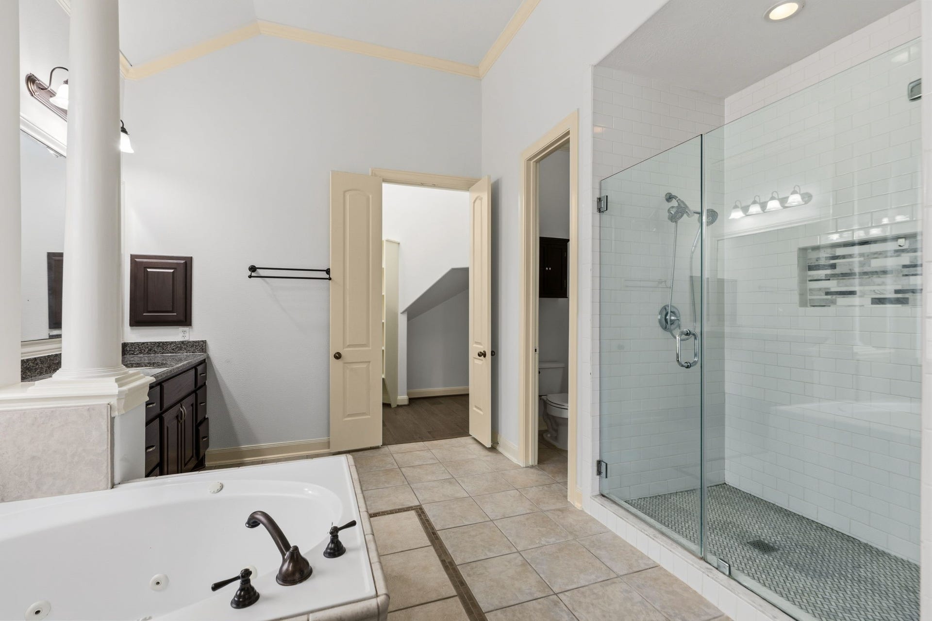 LOVE the big remodeled walk-in shower.