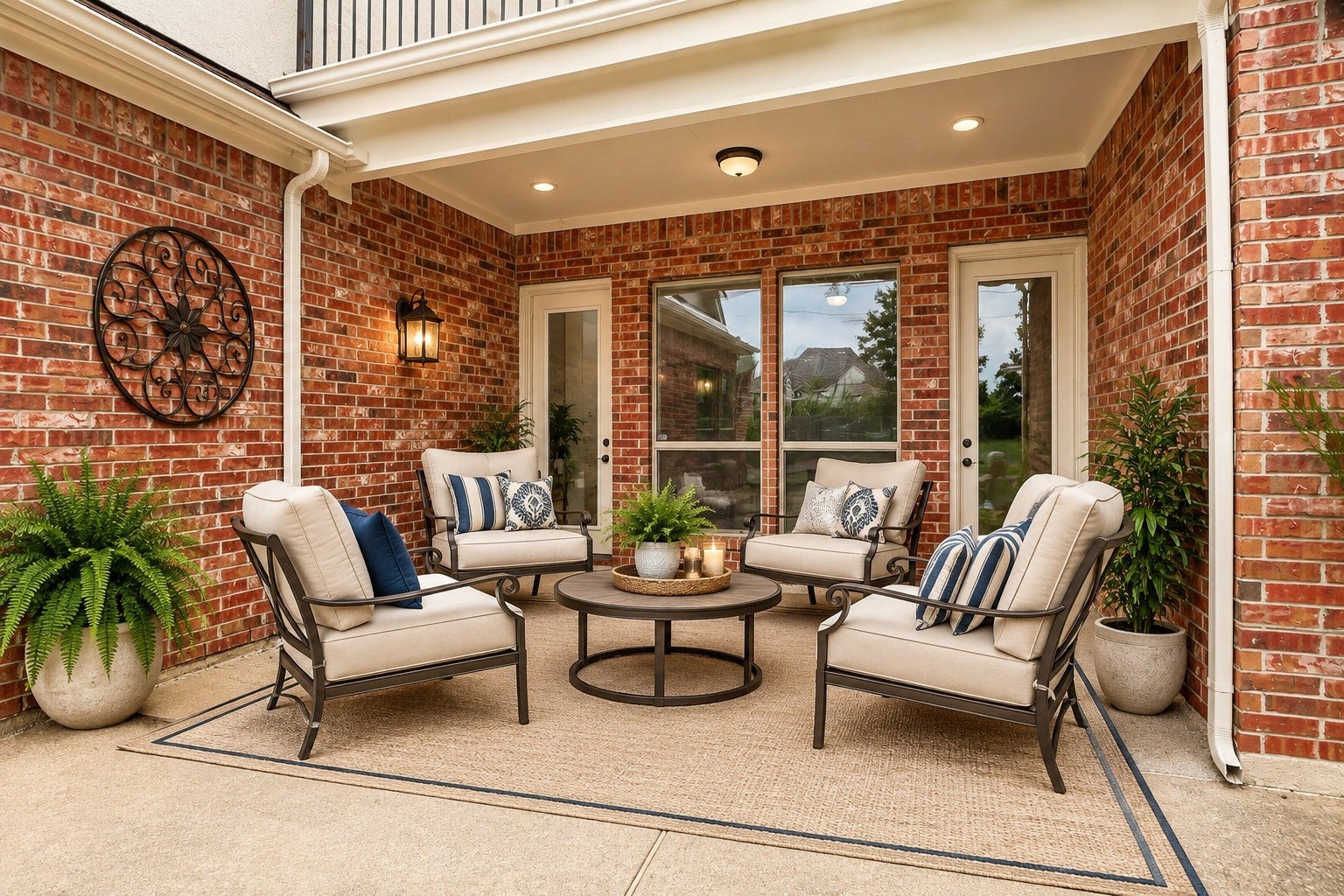 Backyard covered patio just off the living area.