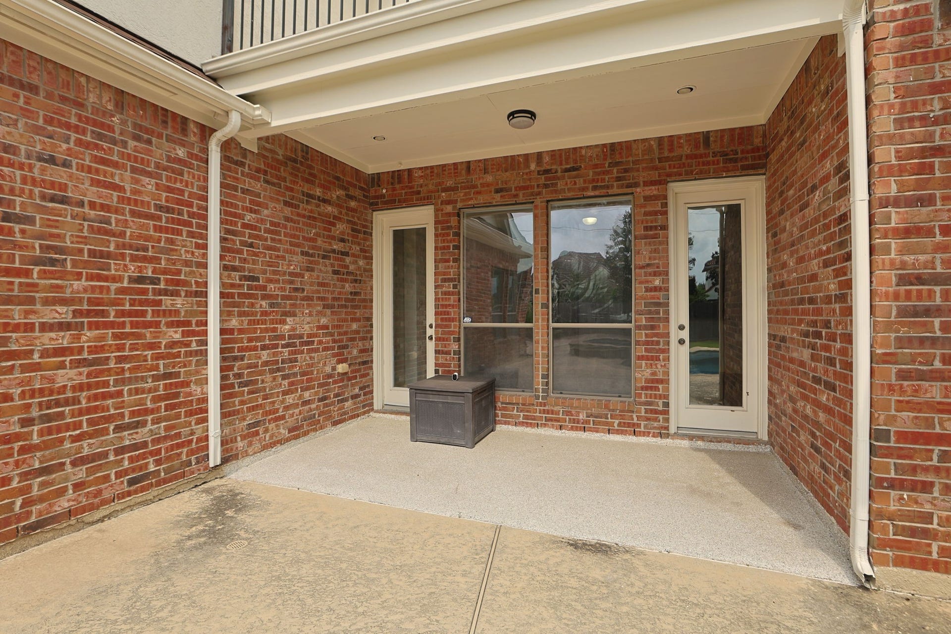 Nice covered back patio.