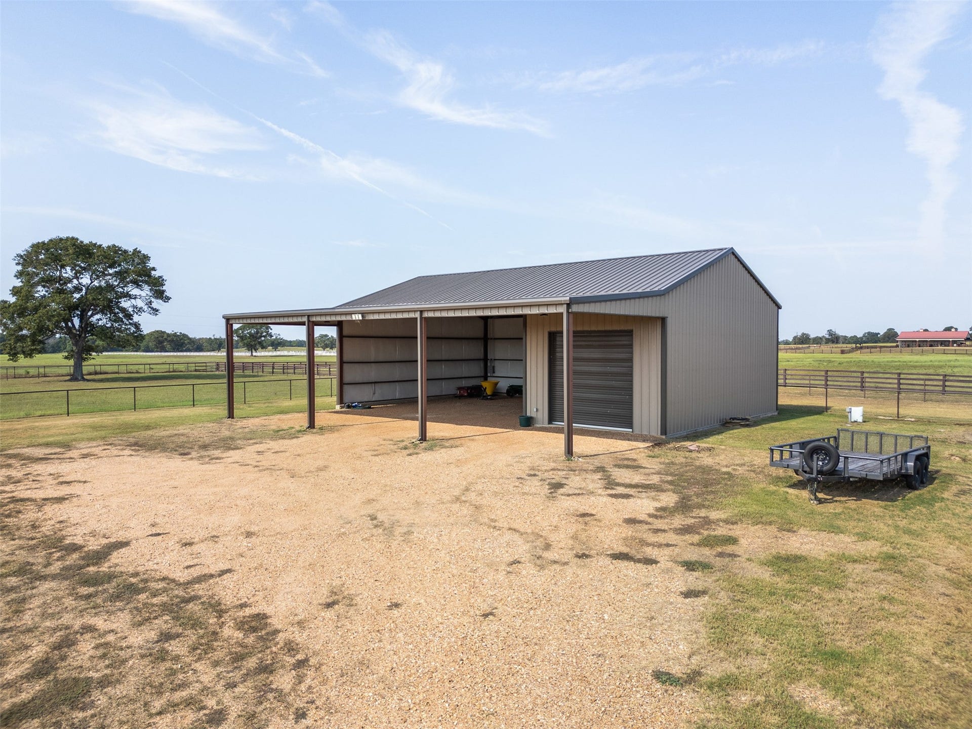30163 High Spirit Ranch Road, Hempstead, TX 77445 The storage shed allows space for plenty of equipment, including an RV.