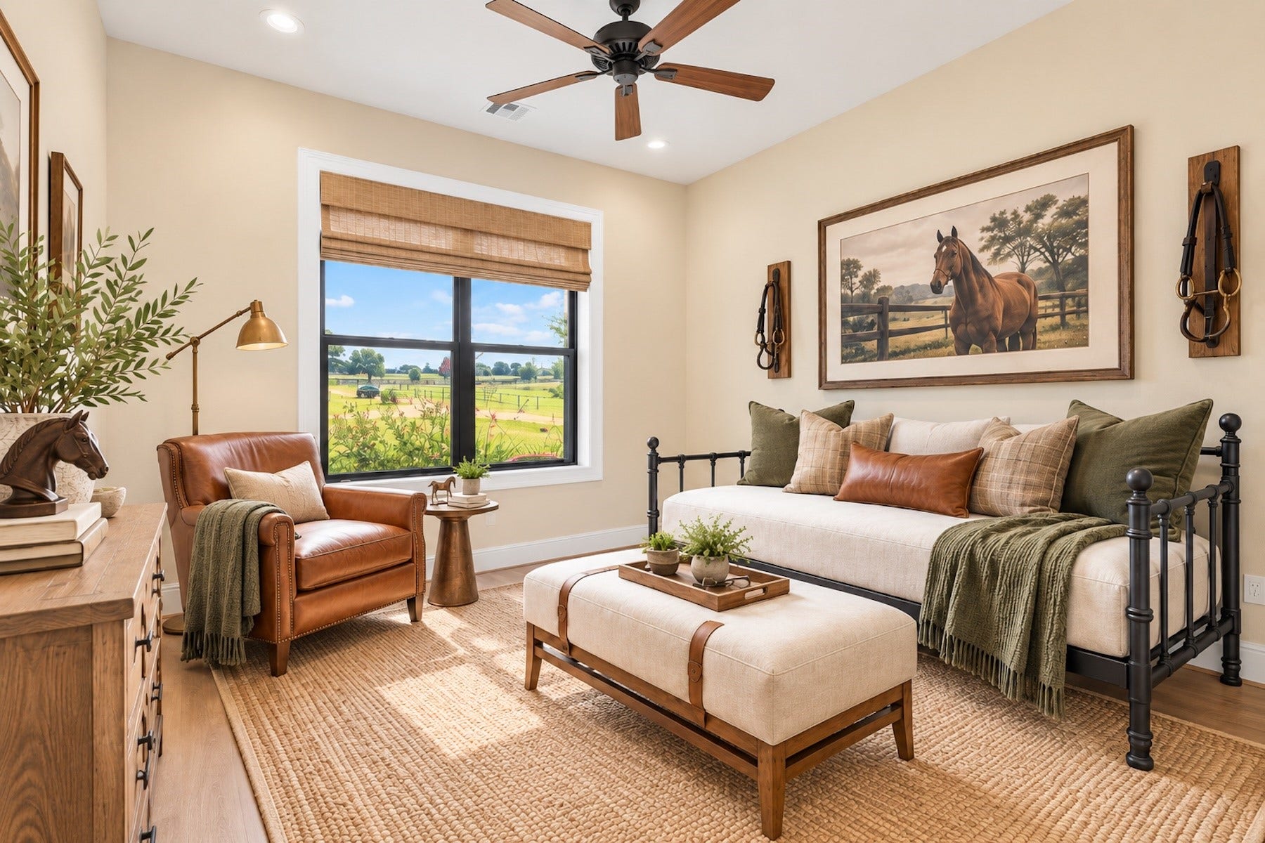 30163 High Spirit Ranch Road, Hempstead, TX 77445 Secondary bedroom with wood-look LVP flooring. (furniture virtually staged)