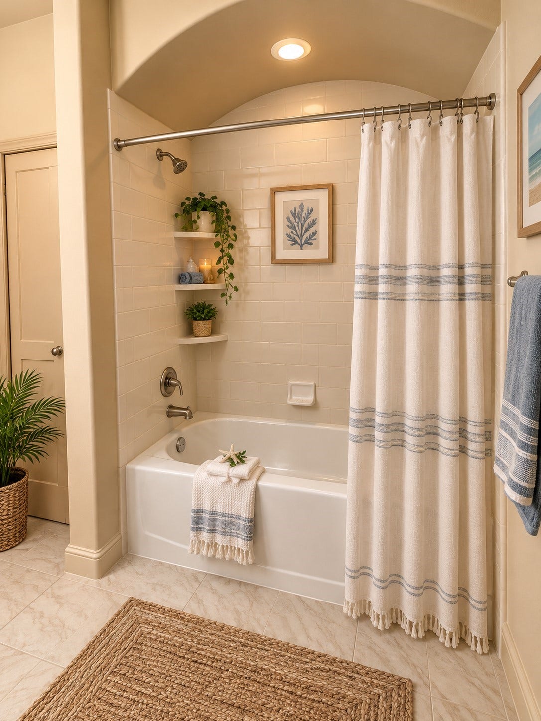 5406 Floral Valley Lane, Katy, TX 77449 Guest Bathroom with Tub/Shower Combination and Linen Closet virtual enhancement